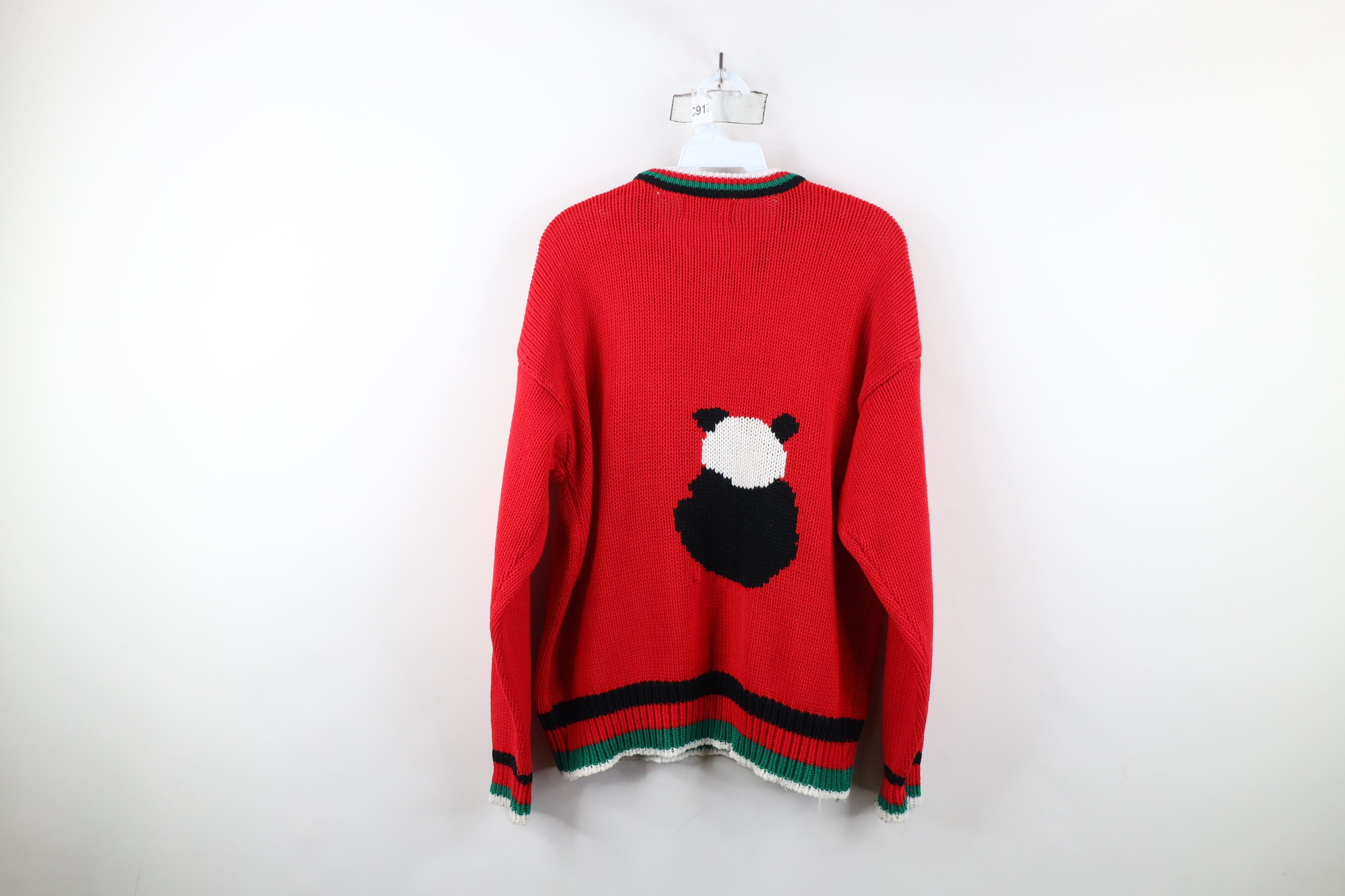 Vintage Vintage 90s Streetwear Panda Bear Knit Crewneck Sweater Size 3XL / US 20-22 - 13 Thumbnail