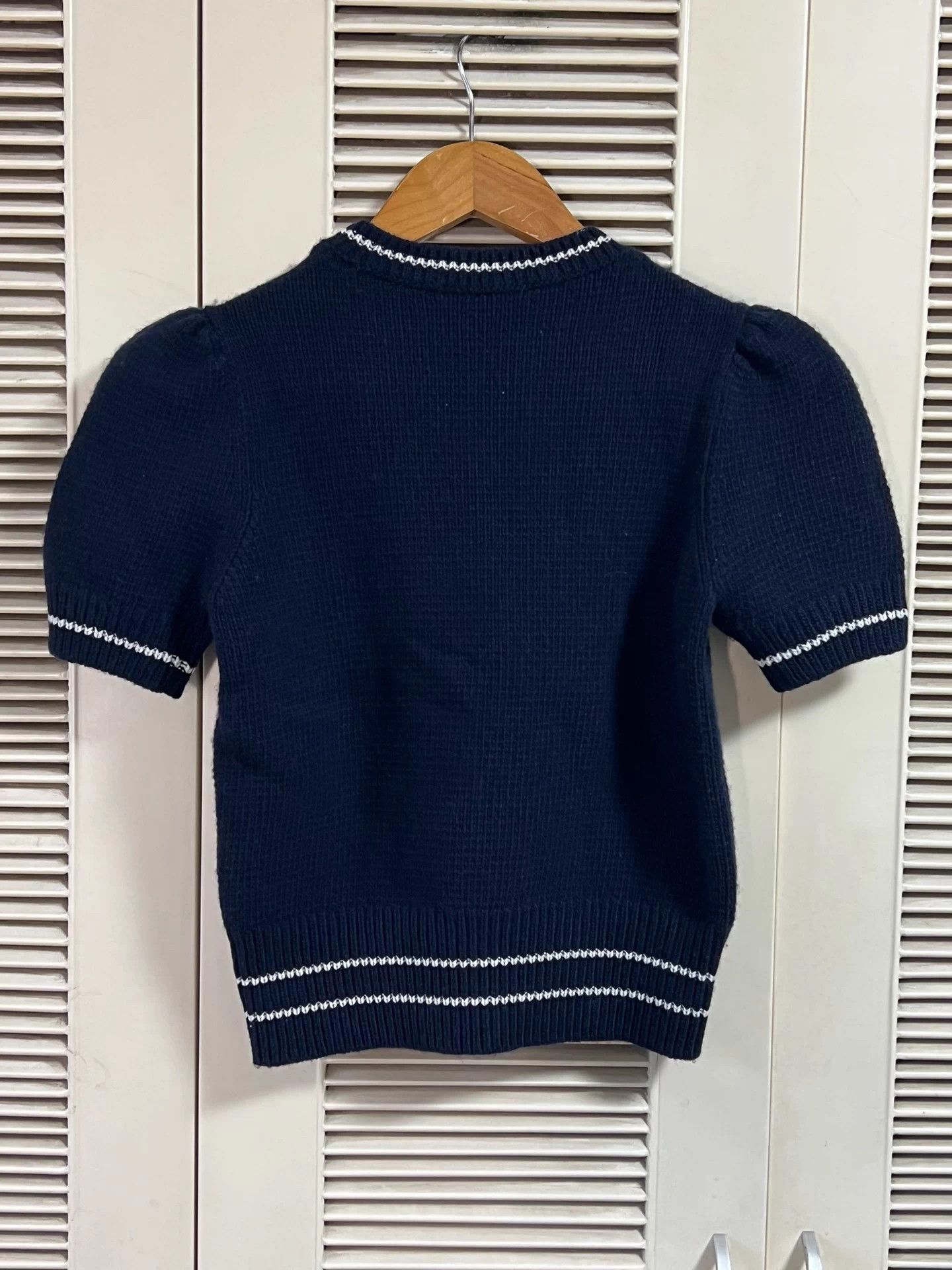 Dior Dior Navy Star Logo Knit Short Sleeve 34 Size XS / US 0-2 / IT 36-38 - 2 Thumbnail