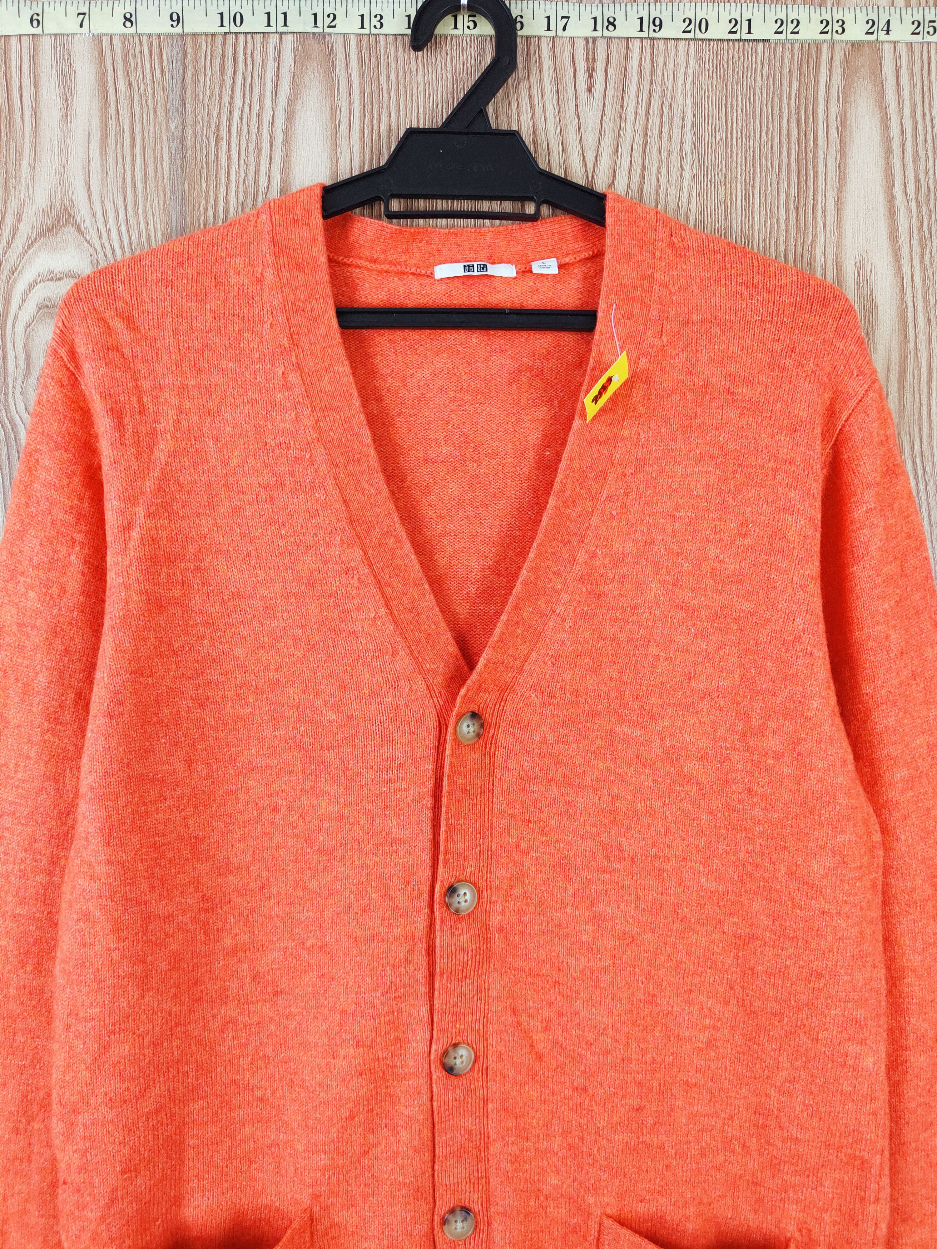 Homespun Knitwear × Japanese Brand Uniqlo Orange Knitwear Cardigan #W430 Size L / US 10 / IT 46 - 2 Thumbnail