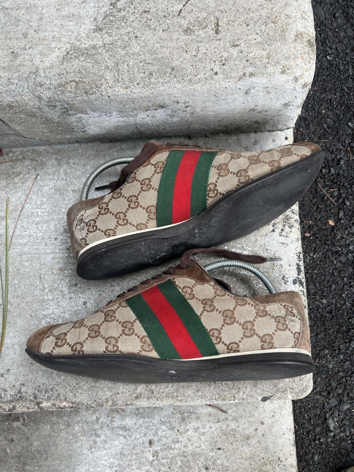 Gucci Vintage Gucci GG Guccissima Green Red 117711 Size US 7 / EU 40 - 3 Thumbnail