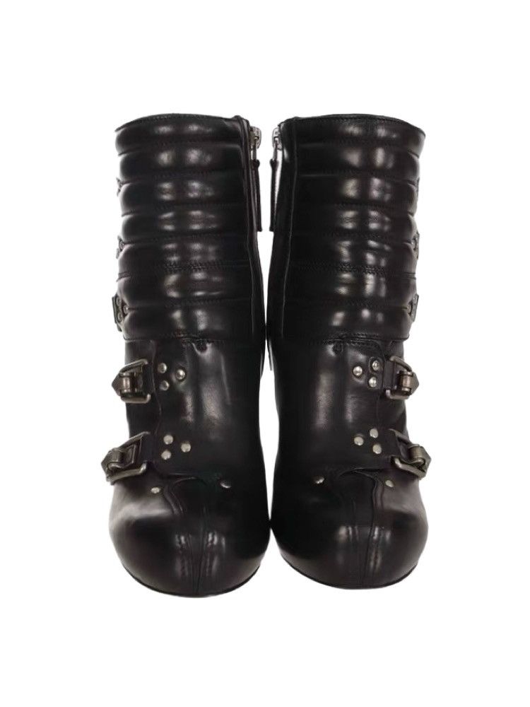 Alexander McQueen Alexander McQueen black leather buckled ski high heel boots Size US 7 / IT 37 - 3 Thumbnail