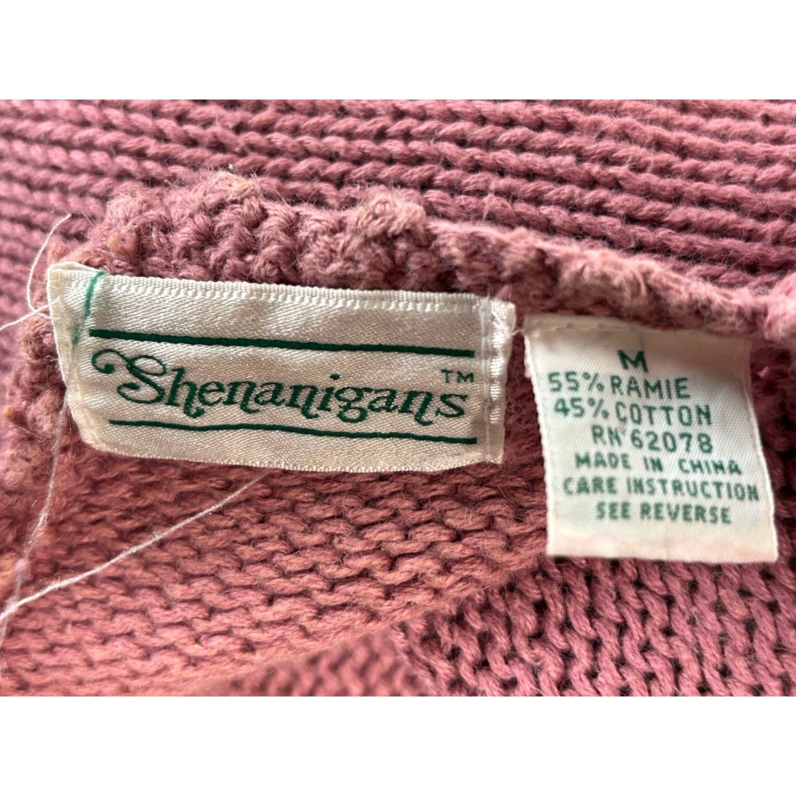 Vintage VINTAGE Shenanigans Tunic Sweater Women’s M Mauve Paisley 90s Knit Ramie Cotton Long Sleeve Size M / US 6-8 / IT 42-44 - 6 Thumbnail
