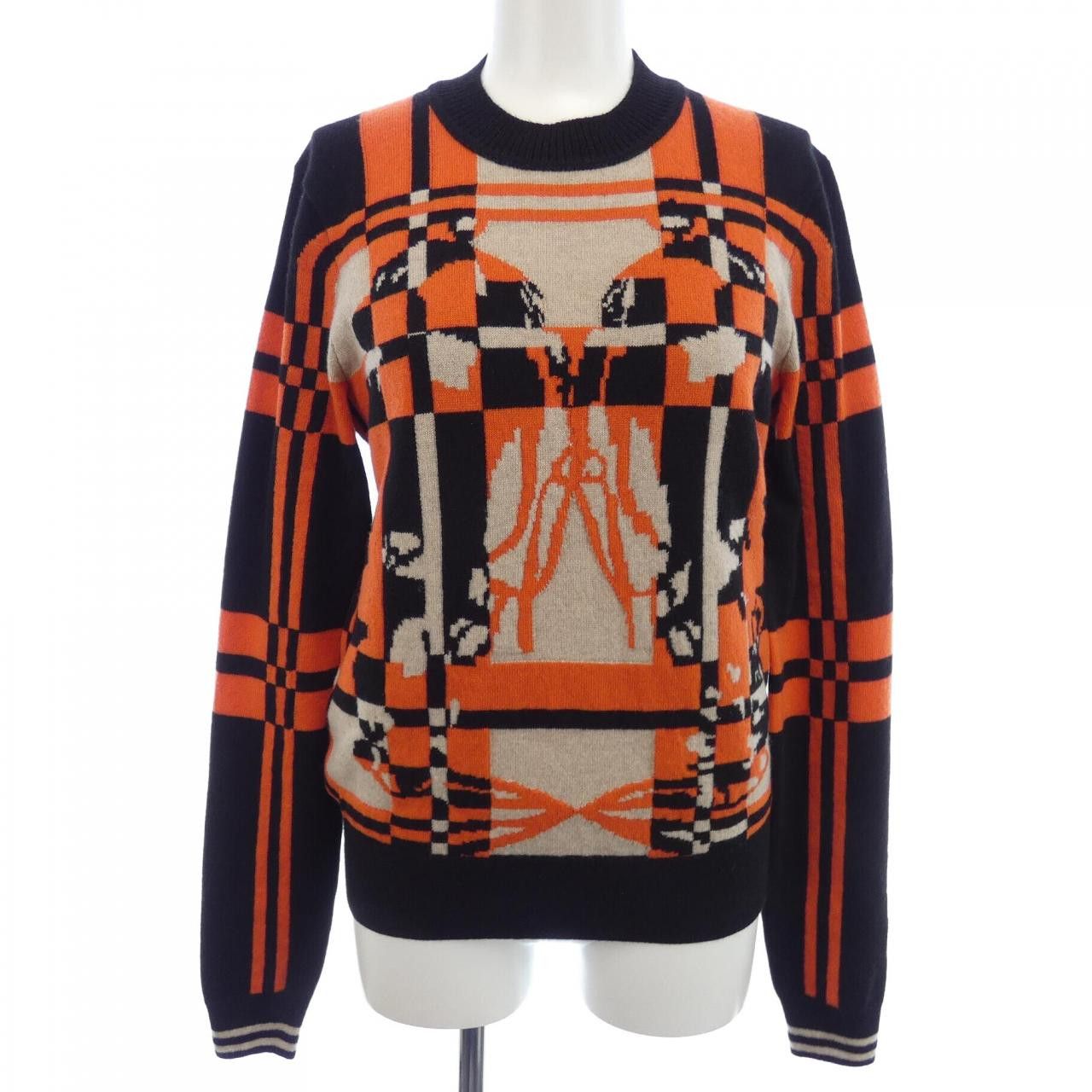Hermes Hermes Hermes BRIDES DE GALA TARTAN Cashmere Knit Textile Tops DUTY FREE for USA Size ONE SIZE - 1 Thumbnail