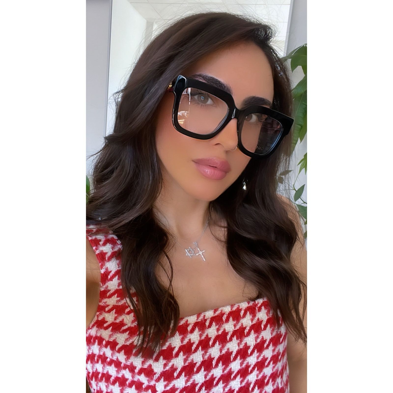 Gucci NEW Gucci GG1549O Black Pink Glitter Eyeglasses Frames Size ONE SIZE - 2 Thumbnail