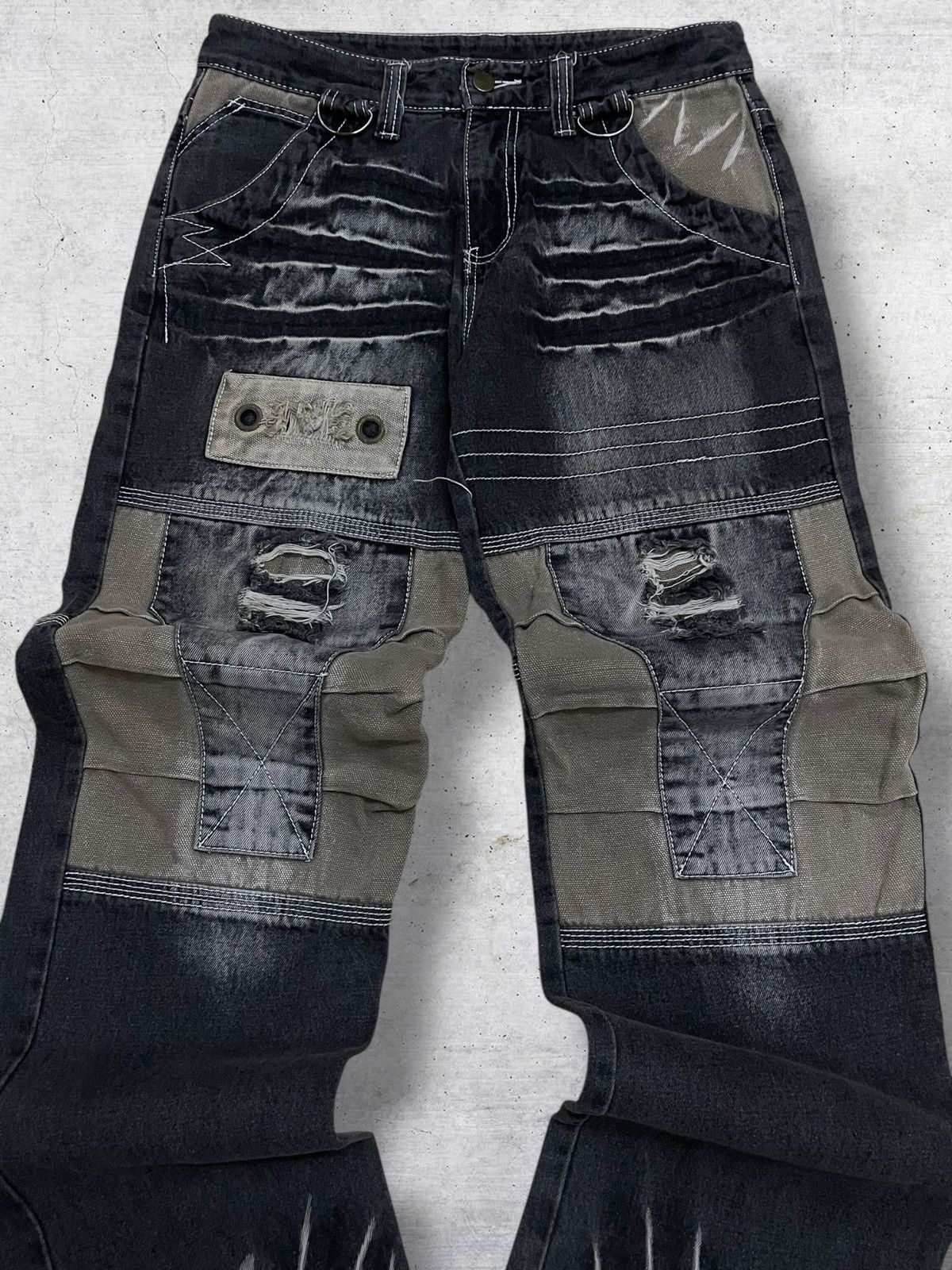 Beauty Beast VINTAGE OG FASHION JAPAN RARE DISTRESSING PATCHWORK BAGGY Size US 30 / EU 46 - 4 Thumbnail