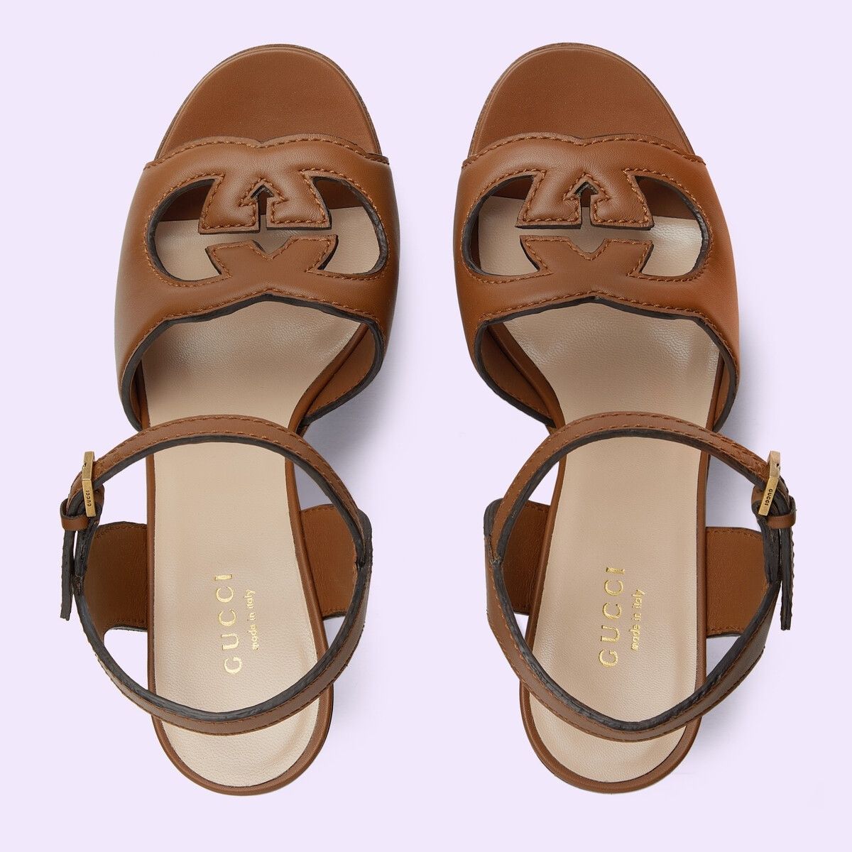 Gucci o1s1wg110125 Interlocking G Sandals in Brown Size US 7 / IT 37 - 5 Thumbnail