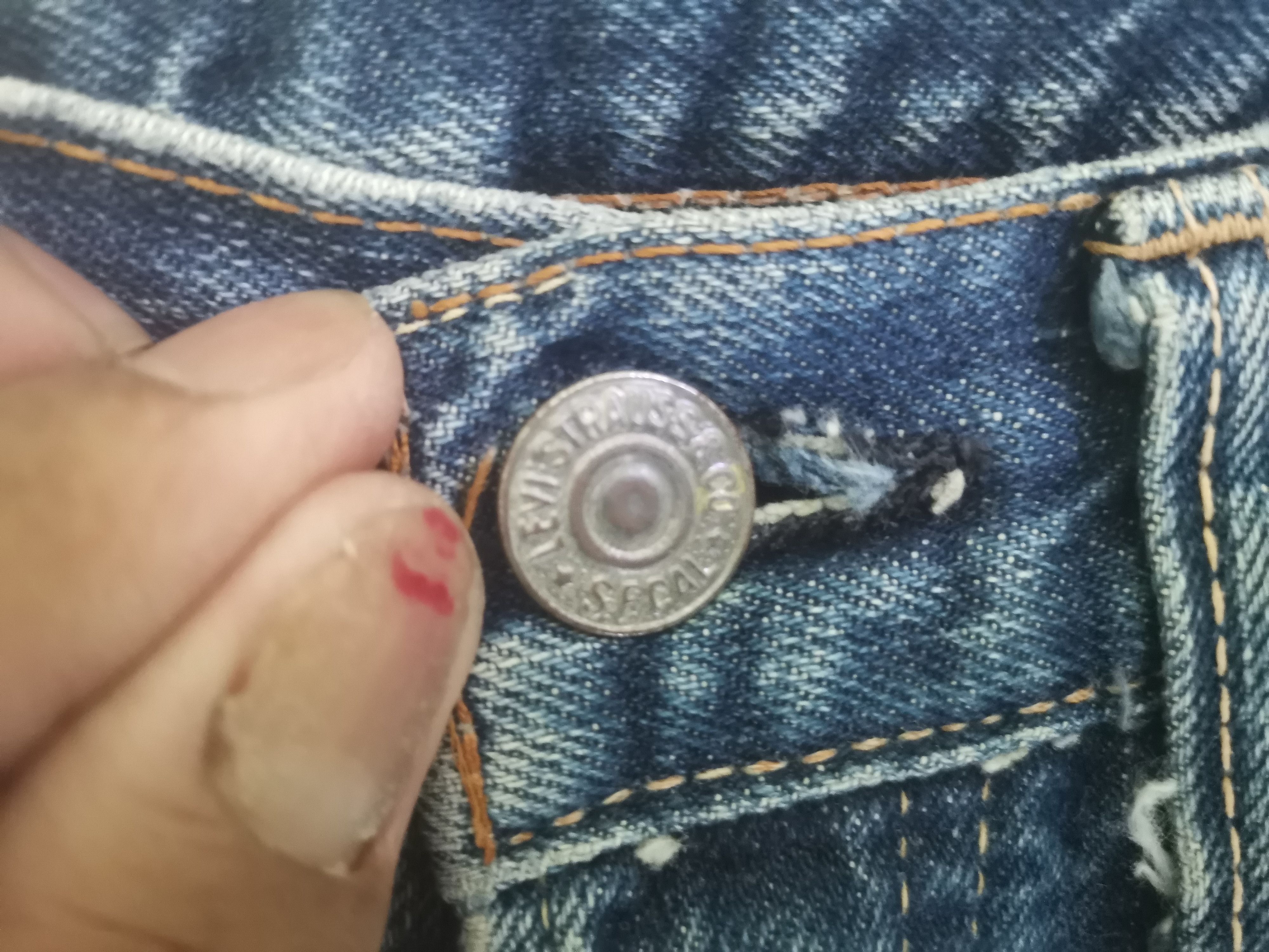 Levi's Vintage Clothing × Vintage Rare vintage 70s Levi's red line small e stemp button no 2 Size US 29 - 7 Thumbnail