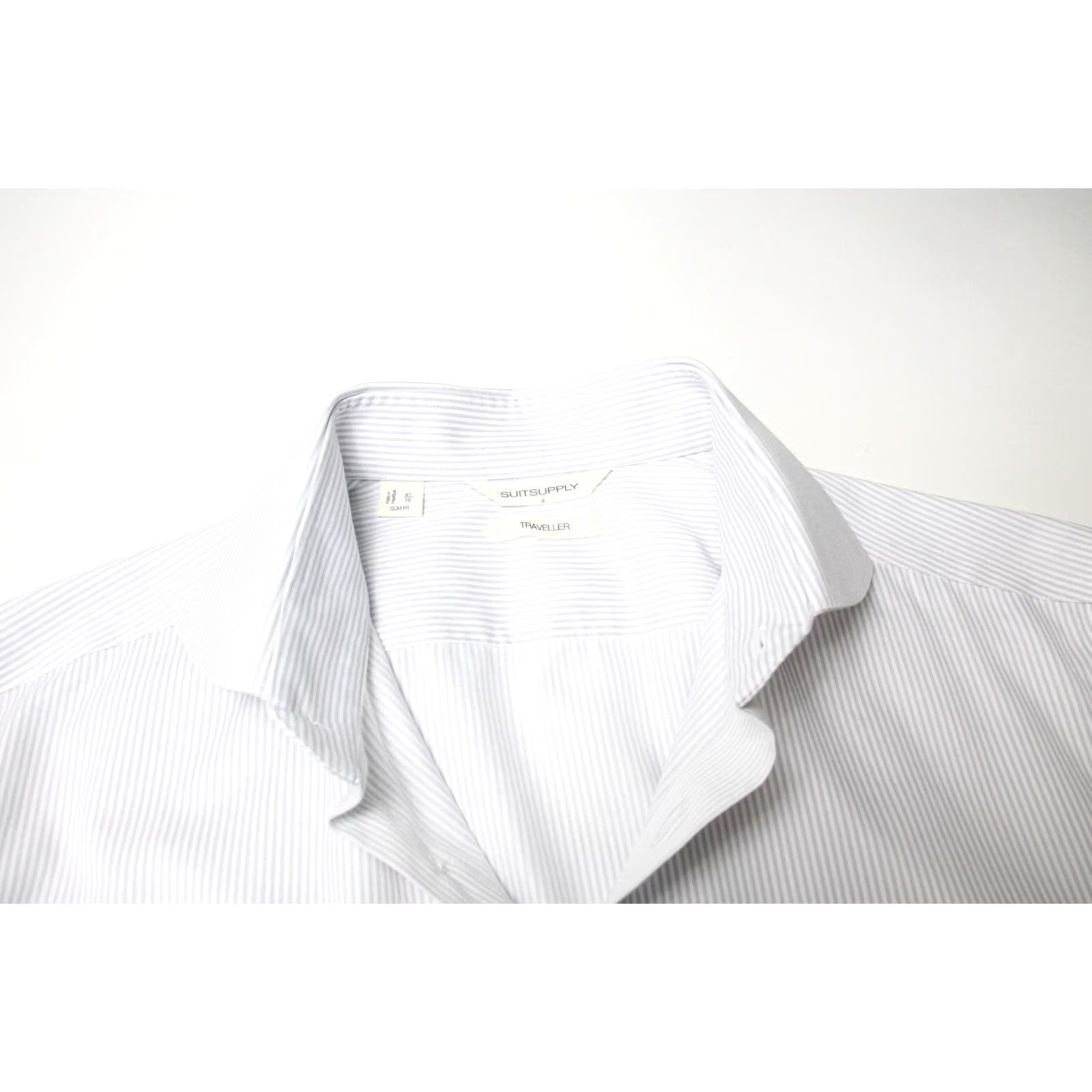 Suitsupply SUITSUPPLY Traveller Slim Fit Formal Shirt Men's 43 / 16 Button Up Long Sleeve Grey Size 46R - 4 Thumbnail