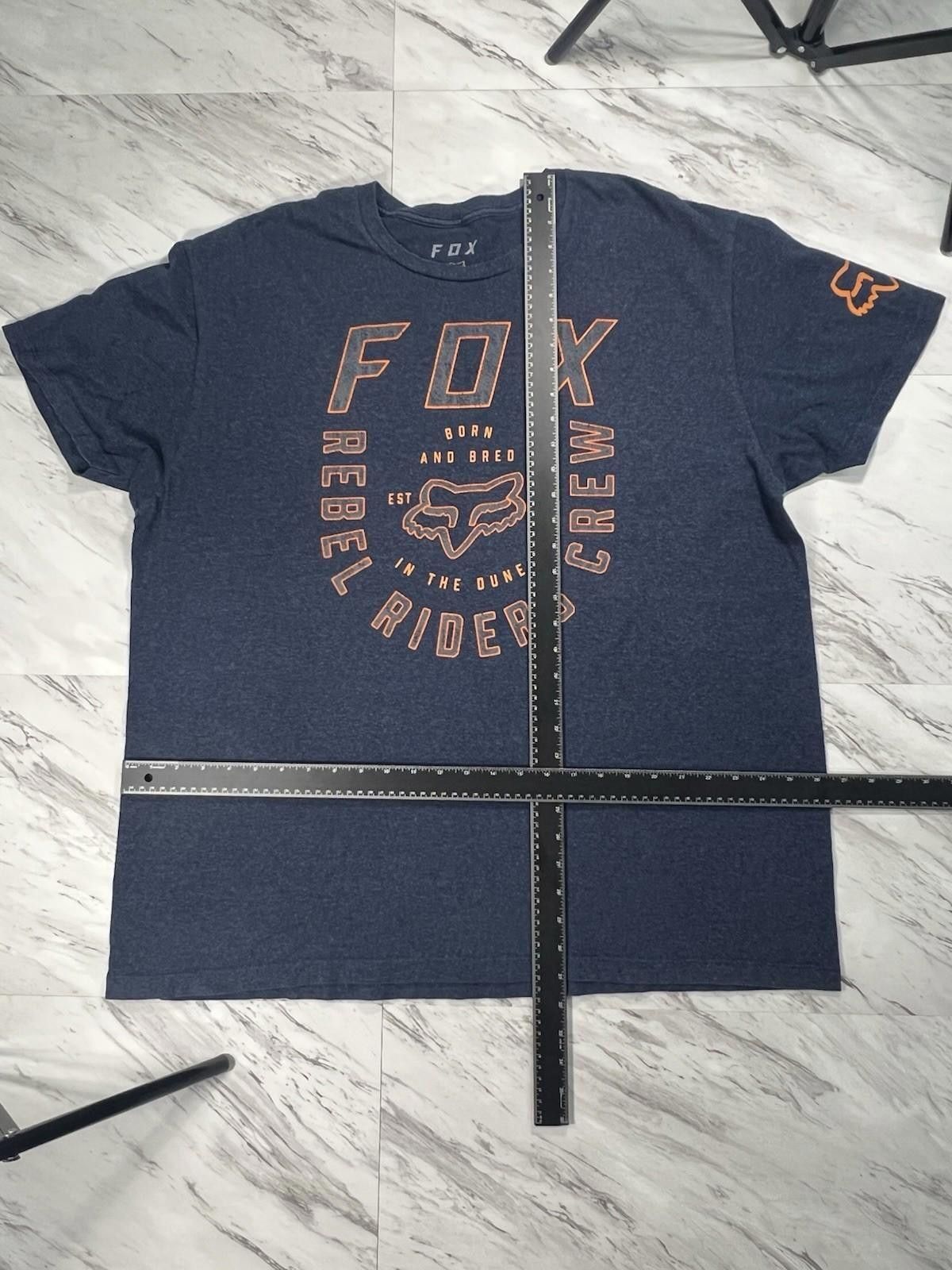 Fox Racing FOX Rebel Riders Crew T-Shirt 2XL Blue Moto Graphic Fox#8 Size US XXL / EU 58 / 5 - 5 Thumbnail