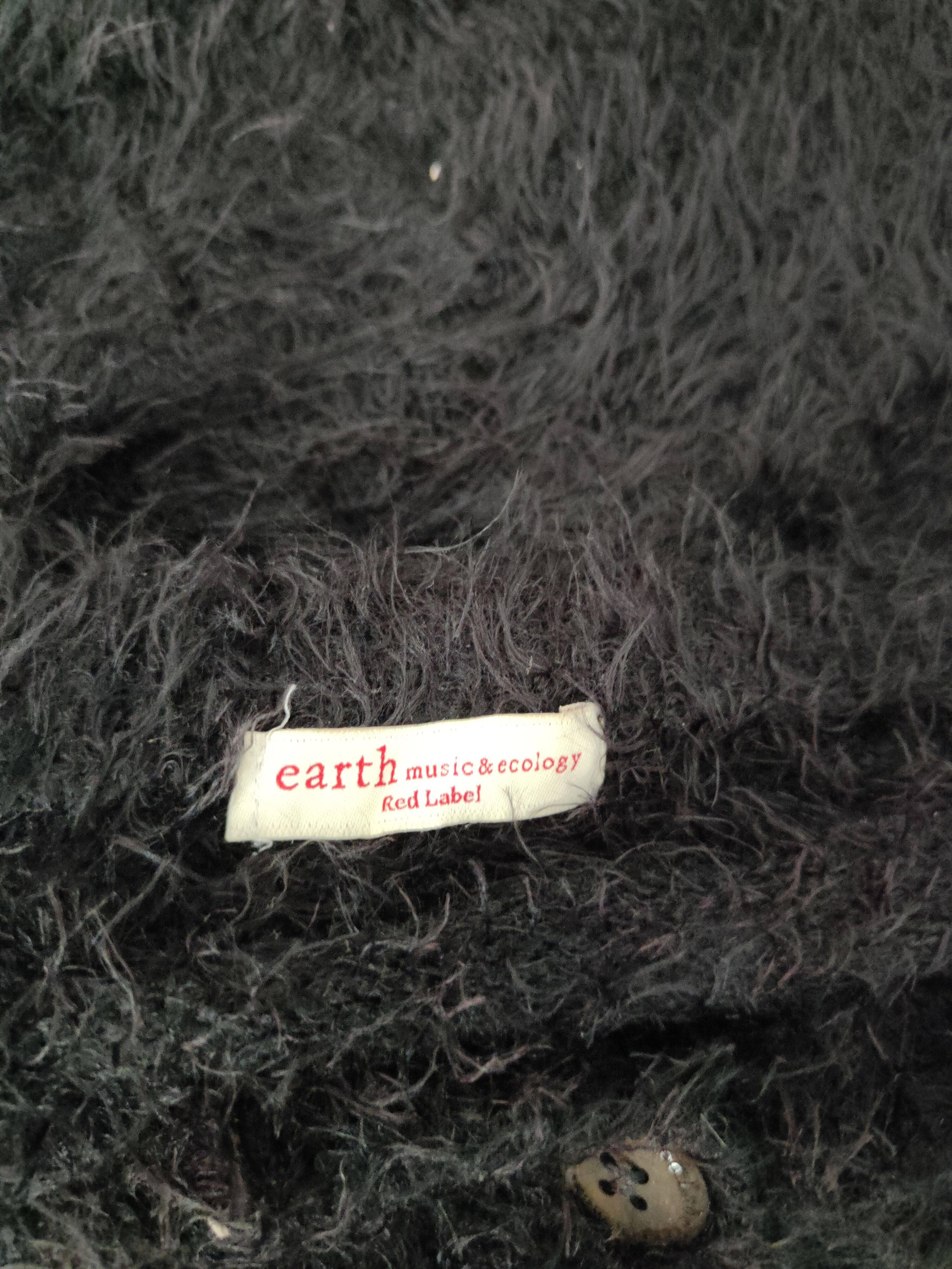 Vintage Earth Music&Ecology Black Fur Mohair Knitwear Cardigan#S1981 Size M / US 6-8 / IT 42-44 - 12 Thumbnail