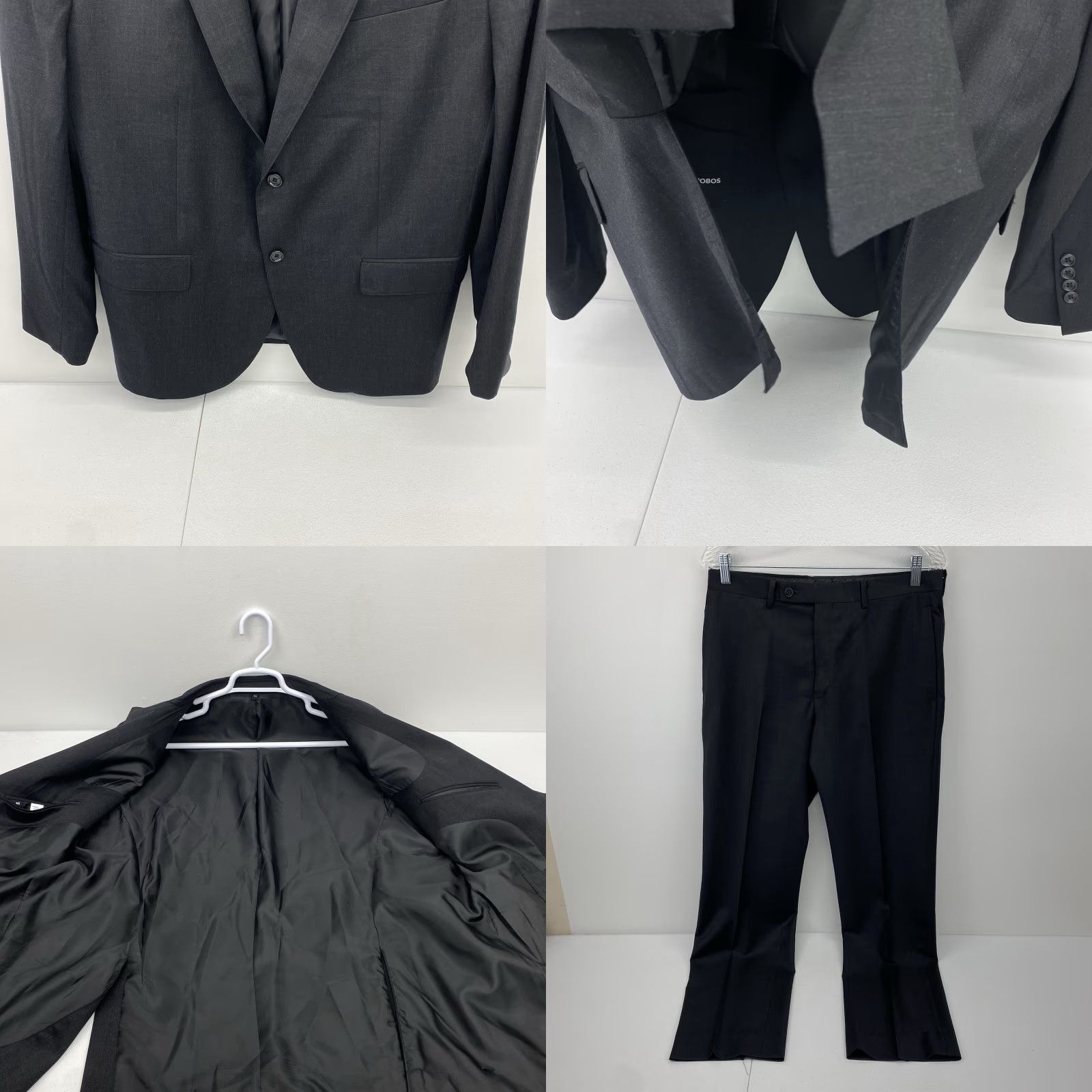 Bonobos Bonobos Blazer Mens size 46R Casual Two-Piece Suit Jacket Coat Wool Gray Notch Lapel Single-Breasted 2-Button Front Indoor: Dry Clean Only Mens Size 46R - 9 Thumbnail