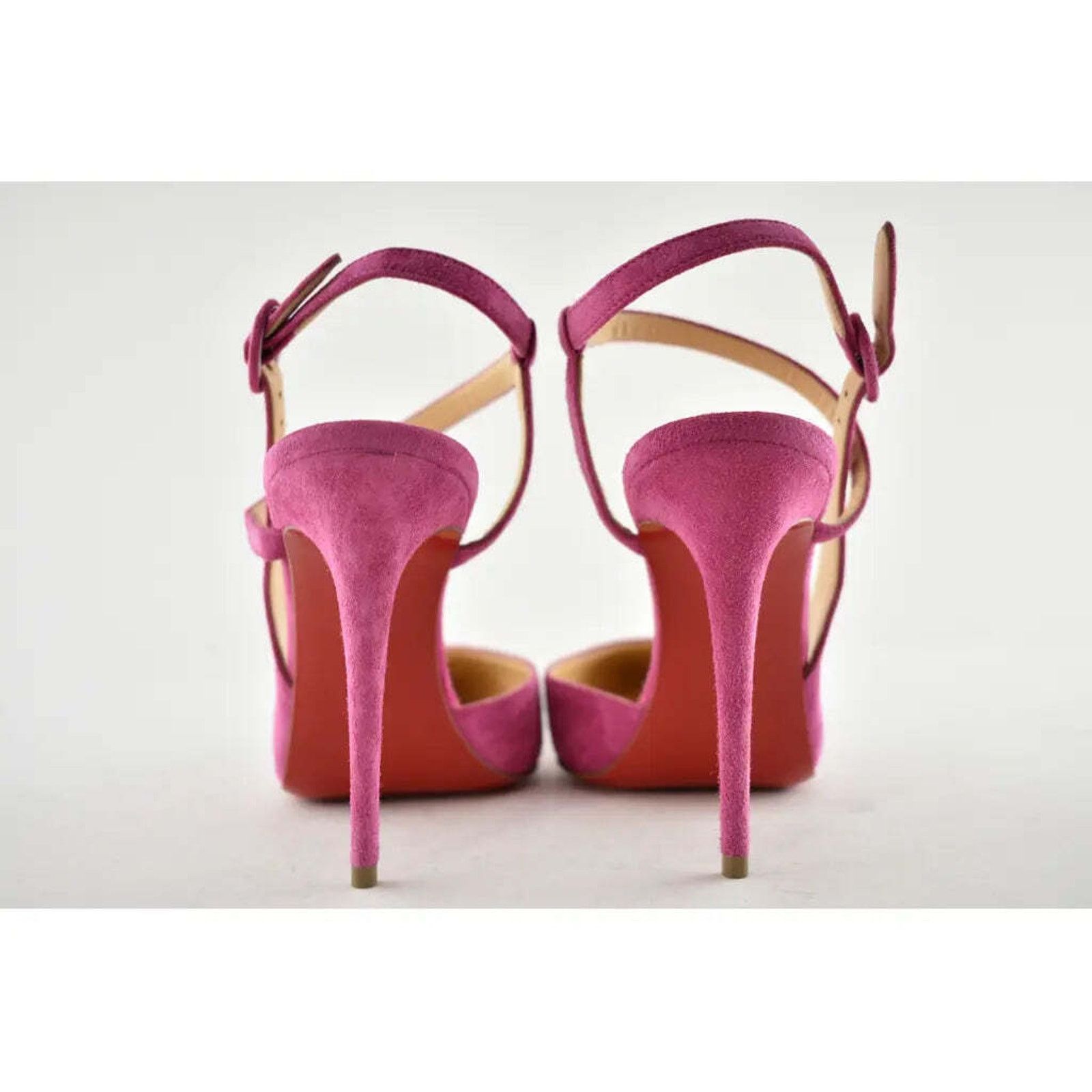 Christian Louboutin Jenlove 100 Grenat Pink Ankle Strap Pointed Heel Pump 40 Size US 10 / IT 40 - 11 Thumbnail