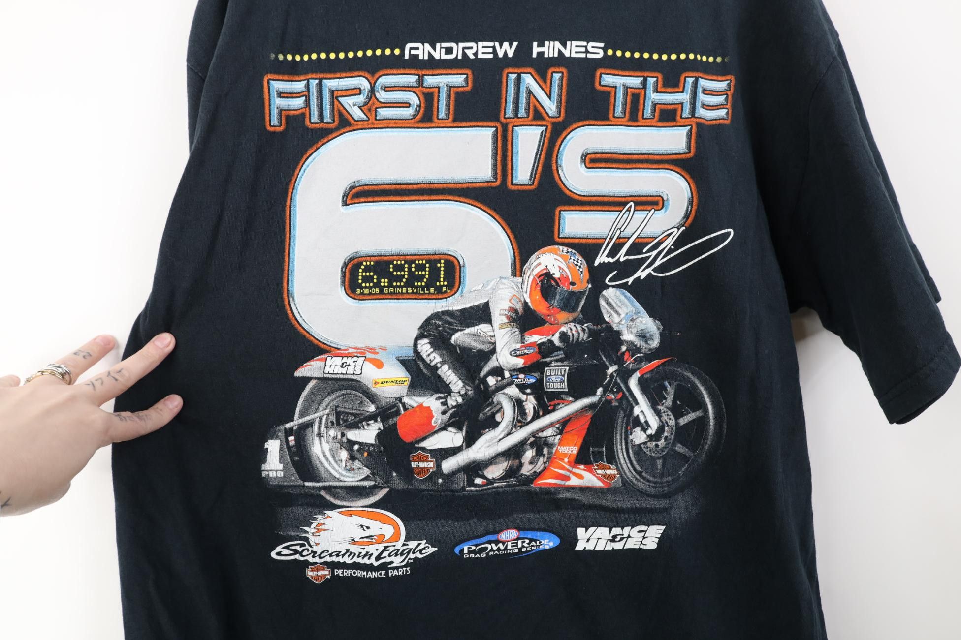 Harley Davidson Vintage Y2K 2005 Harley Davidson Motorcycle Racing T-Shirt Size US L / EU 52-54 / 3 - 12 Thumbnail