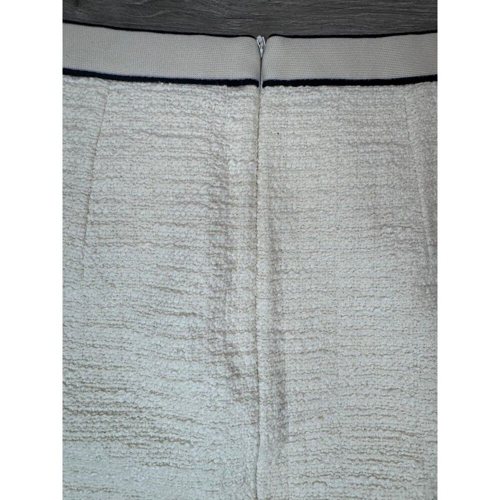 Sandro Cream Tweed Mini Skirt Contrast Trim Button Detail Parisian Size 26" / US 2 / IT 38 - 4 Thumbnail