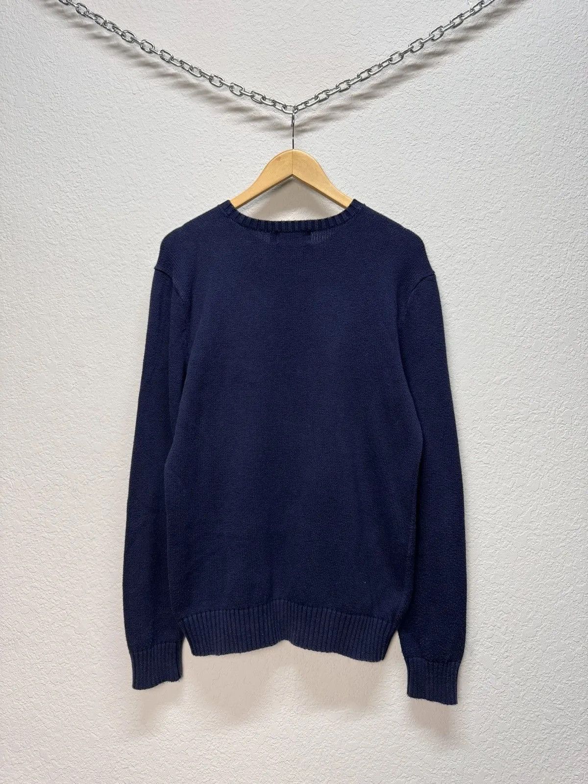 Polo Ralph Lauren × Vintage Polo Ralph Lauren Cable Knit wool blue sweater Size US M / EU 48-50 / 2 - 6 Thumbnail