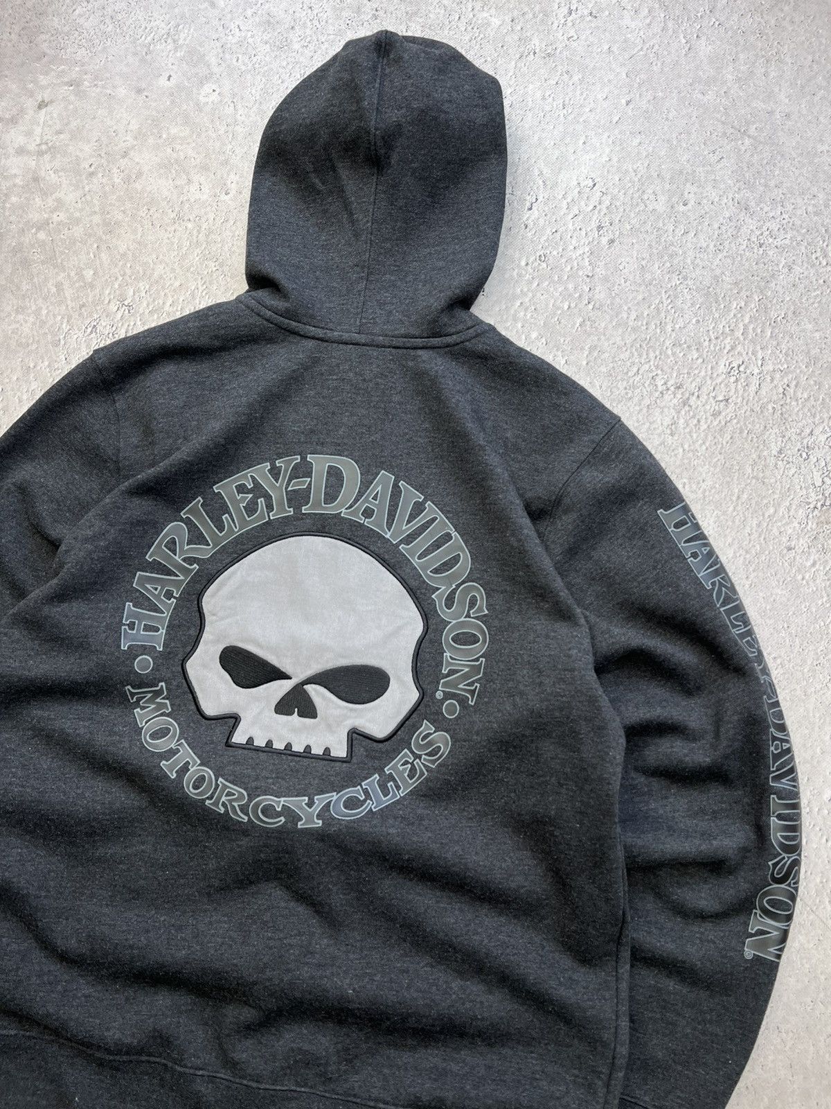Harley Davidson × Vintage Crazy Vintage Harley Davidson Hoodie Skull Grunge Y2K Biker Size US XL / EU 56 / 4 - 3 Thumbnail