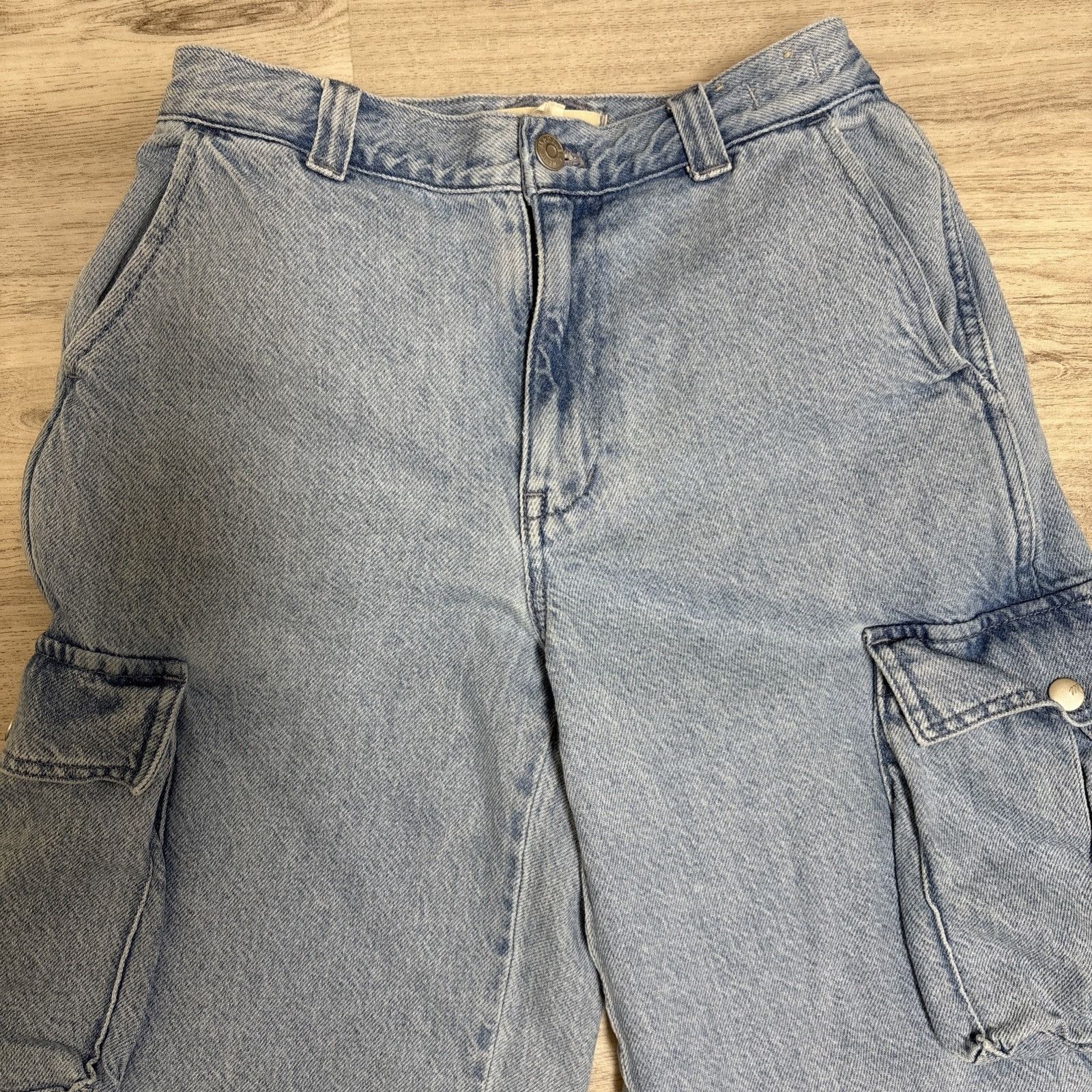 Madewell Madewell Jeans Womens 26 Blue Low Slung Cargo Wide Leg Stone Size 26" / US 2 / IT 38 - 2 Thumbnail