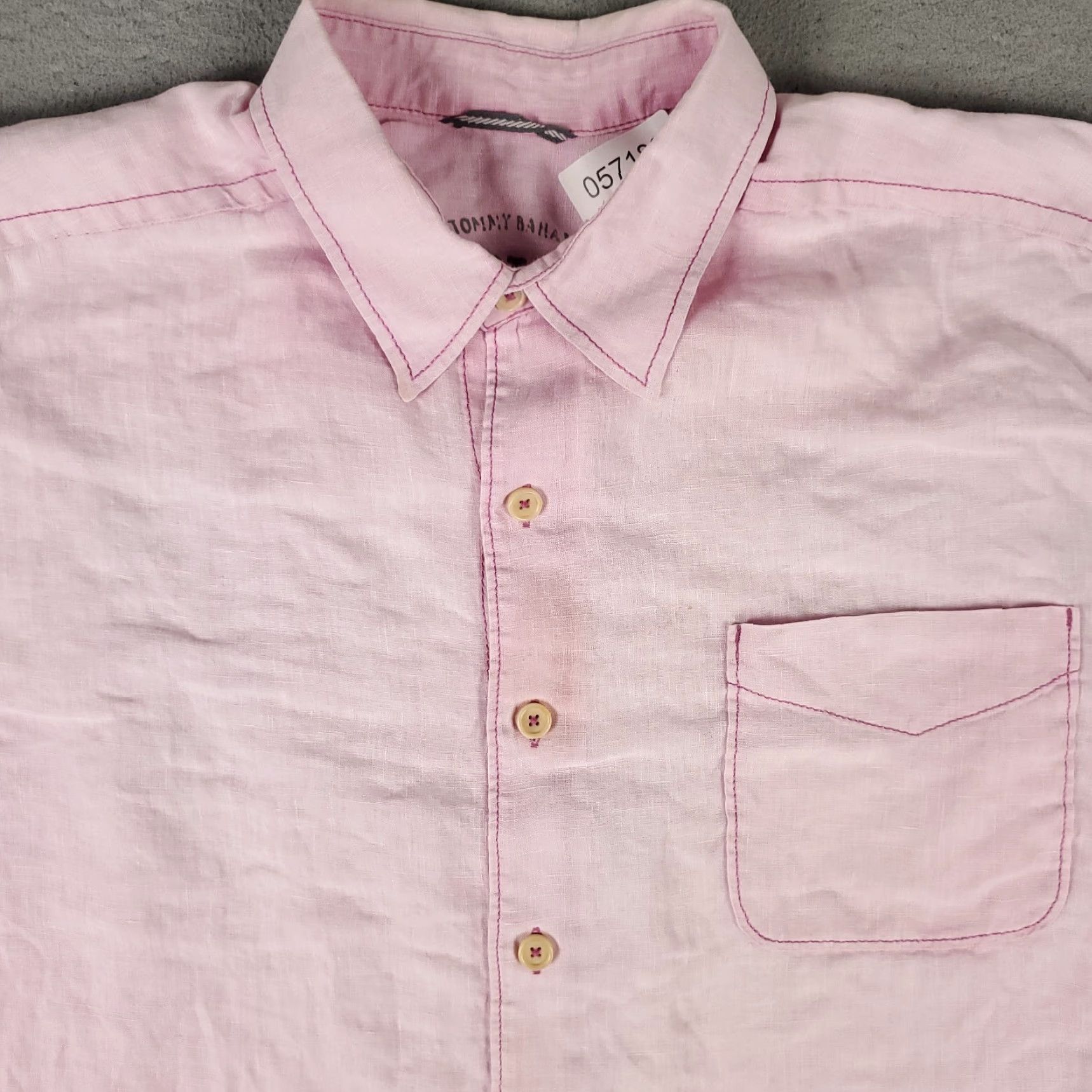 Tommy Bahama VINTAGE Tommy Bahama Shirt Mens XLT Pink Linen Button-Up Long Sleeve STAINED Size US XL / EU 56 / 4 - 2 Thumbnail