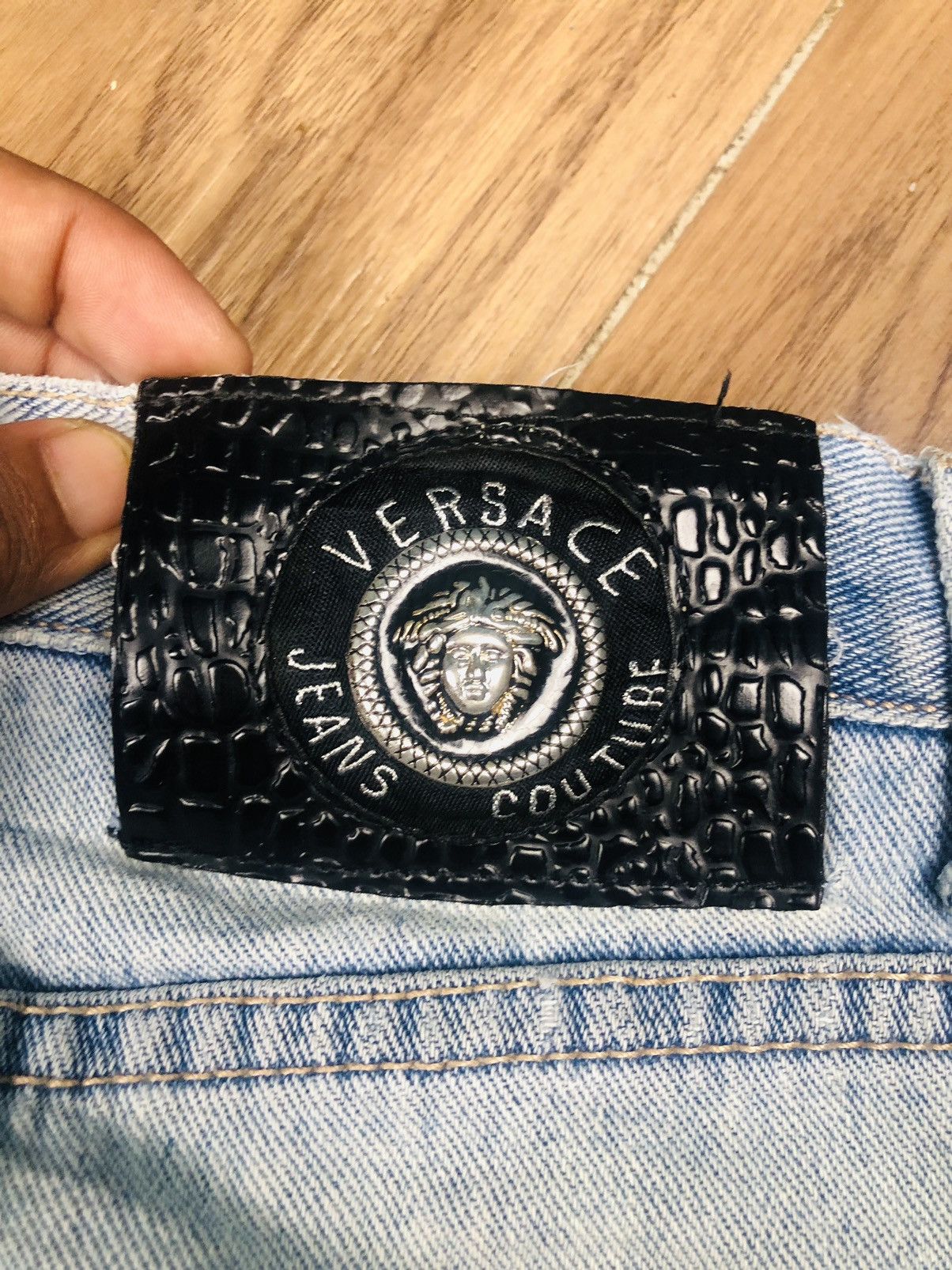 Versace 90s Versace Jeans Couture Straight Leg Denim Light Wash (38) Size US 34 / EU 50 - 20 Thumbnail