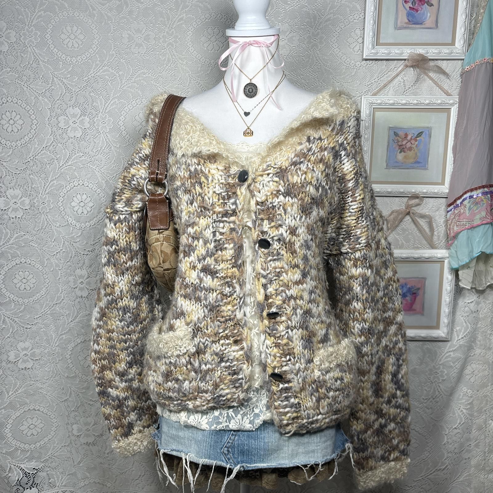 Other vintage wool knit cozy cardigan sweater Size M / US 6-8 / IT 42-44 - 1 Thumbnail