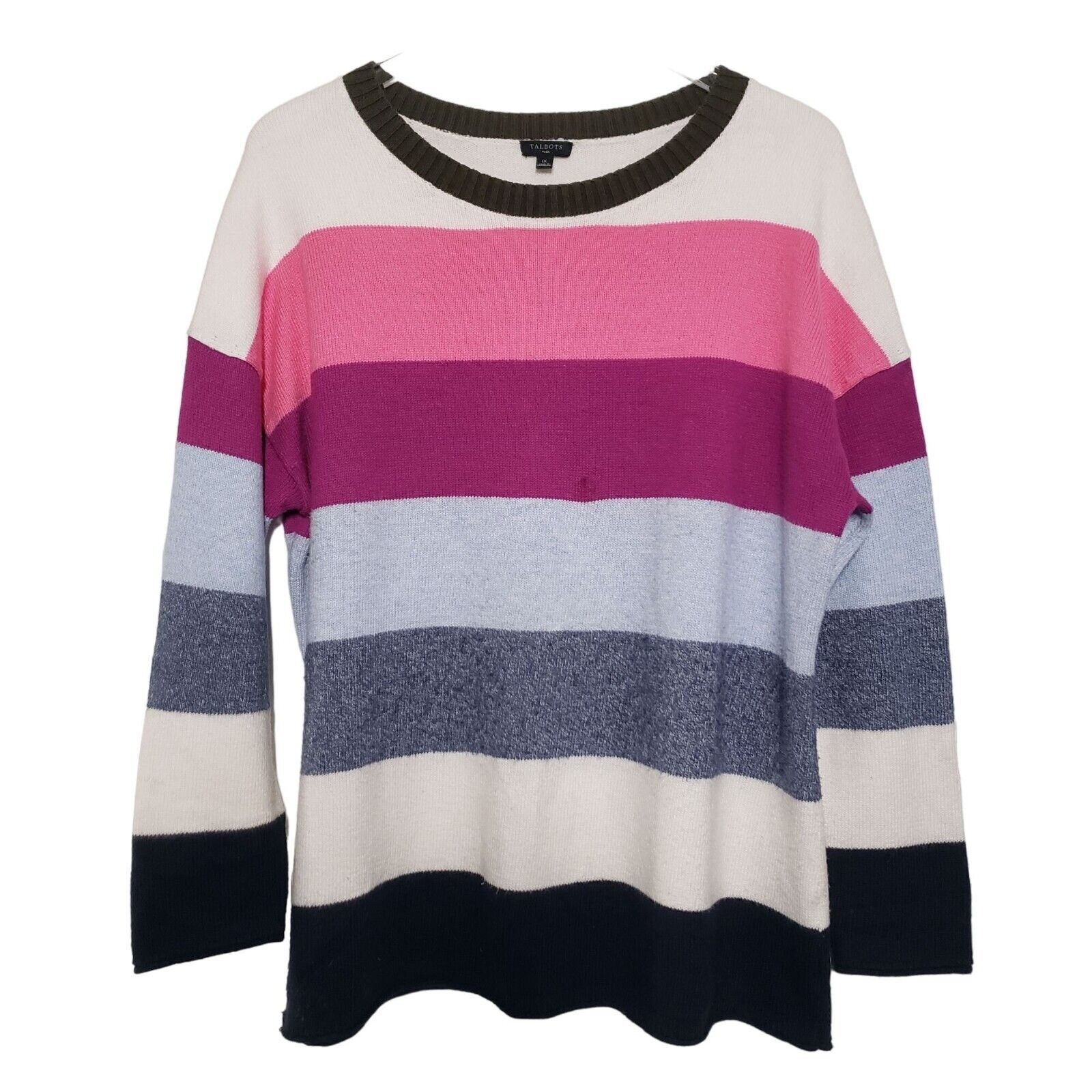 Talbots Talbots Stripe Sweater Womens Size 1X Pink Blue Long Sleeve Size XL / US 12-14 / IT 48-50 - 1 Thumbnail