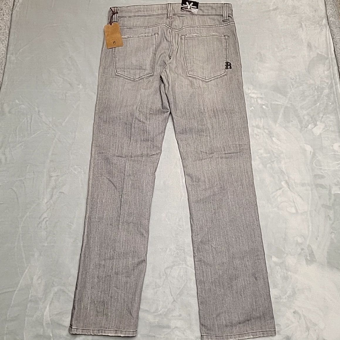 Denime VINTAGE Strong Rich & Skinny Jeans Mens 36 Gray Straight Leg Denim Stretch Made in USA Size US 36 / EU 52 - 6 Thumbnail