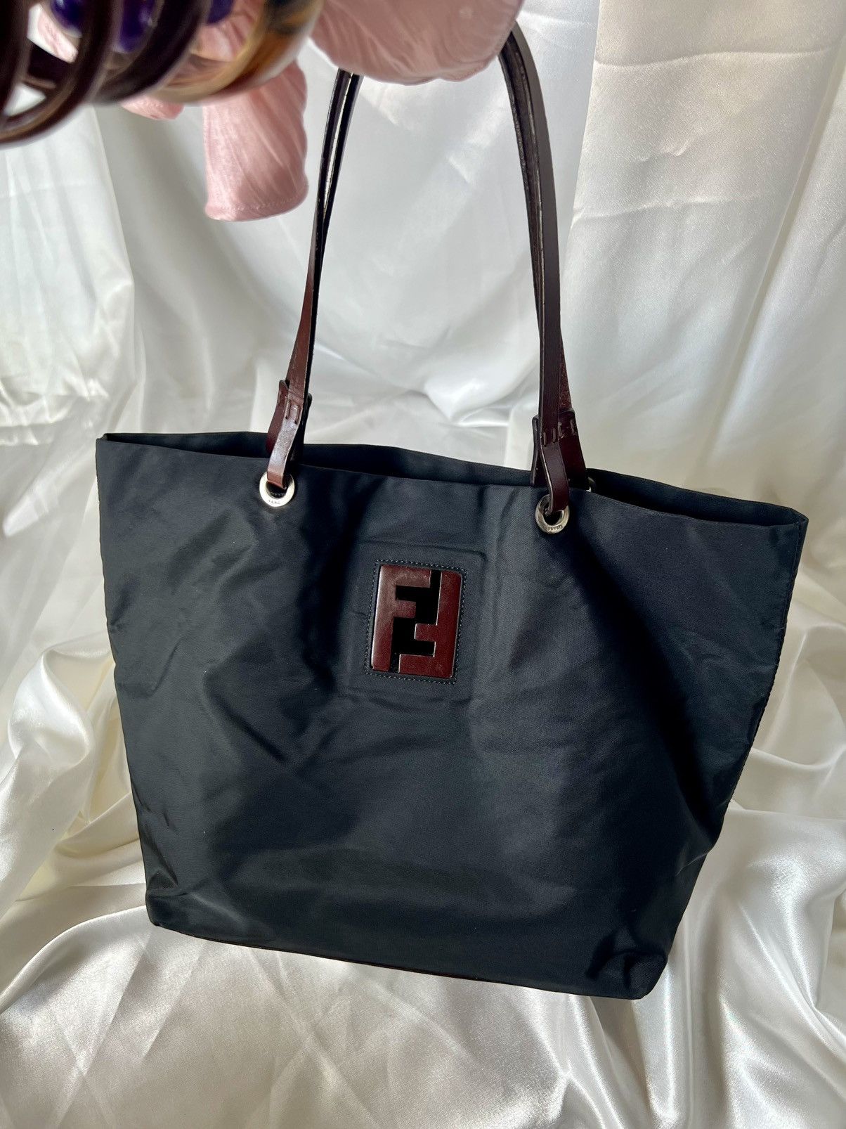 Fendi Fendi Nylon FF Logo Tote – Black Size ONE SIZE - 2 Thumbnail