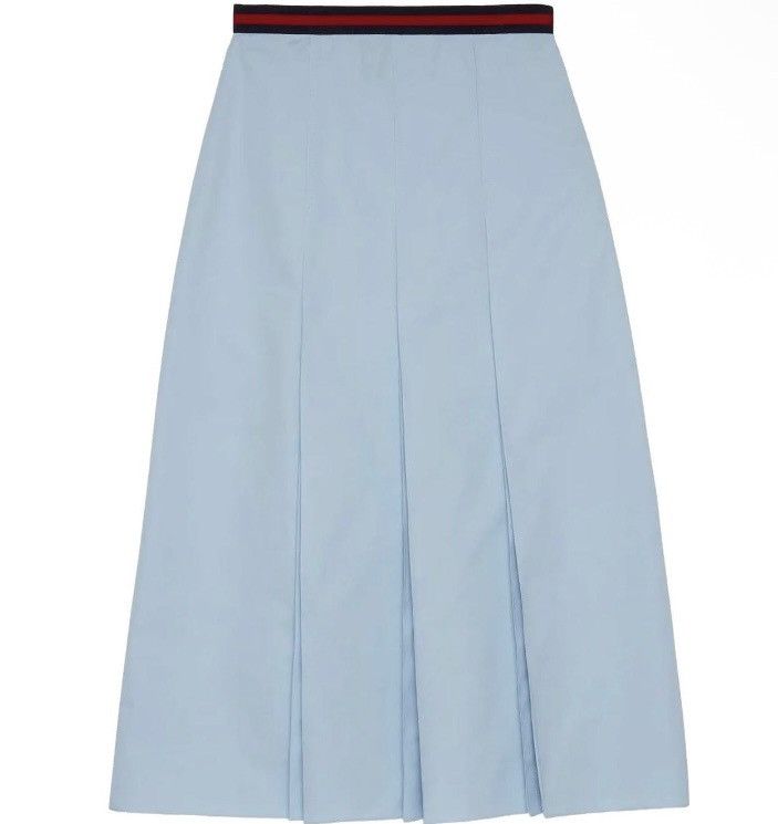 Gucci Gucci Pleated A-Line Heavy Cotton Poplin Skirt 695326 Size 26" / US 2 / IT 38 - 6 Thumbnail