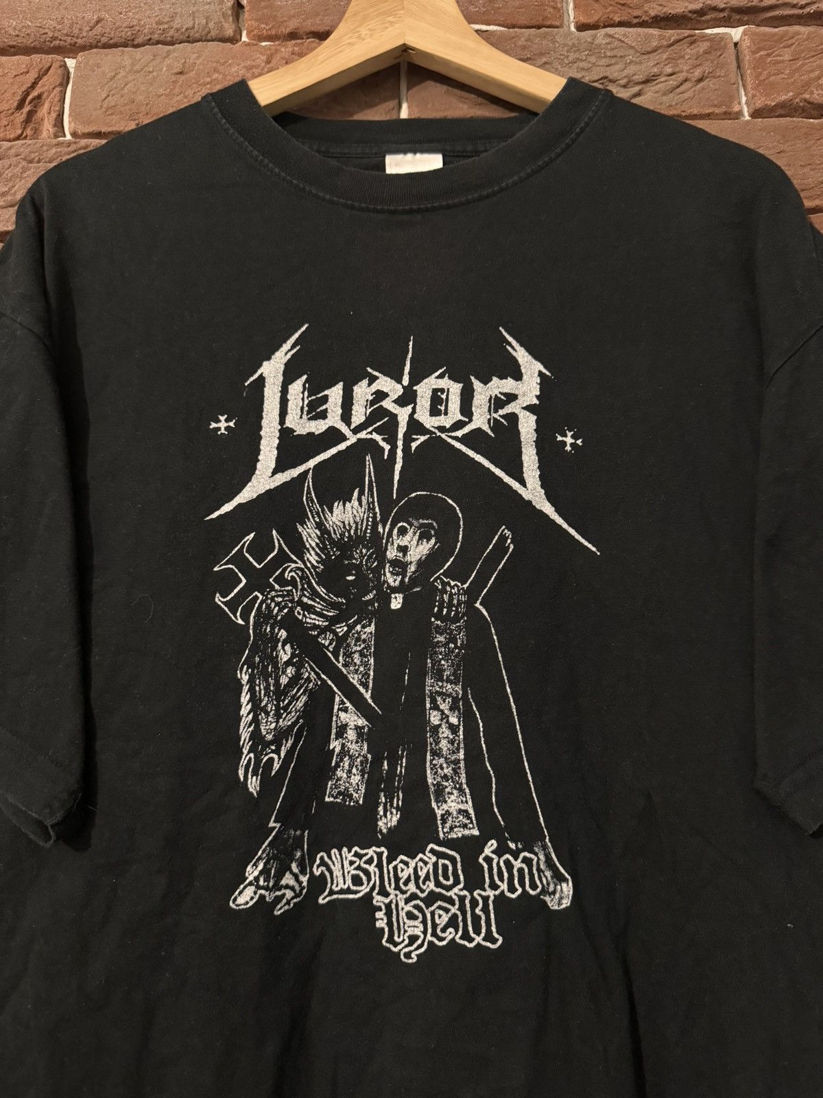 Band Tees Rare Vintage 00s Luror Bleed In Hell Black Metal Tshirt Rare Size US XL / EU 56 / 4 - 2 Thumbnail