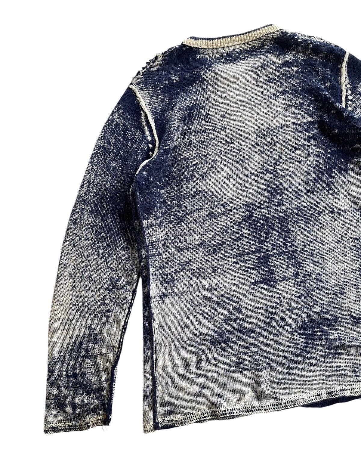 Japanese Brand POPULARIZATION Printed Indigo Knitted Pullover Sweater Size US M / EU 48-50 / 2 - 7 Thumbnail