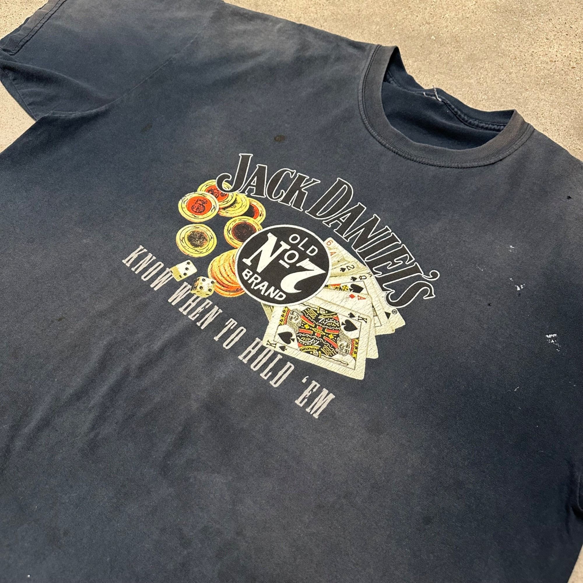 Vintage Vintage Faded Jack Daniels Know When To Hold ‘Em Shirt Size US XXL / EU 58 / 5 - 3 Thumbnail