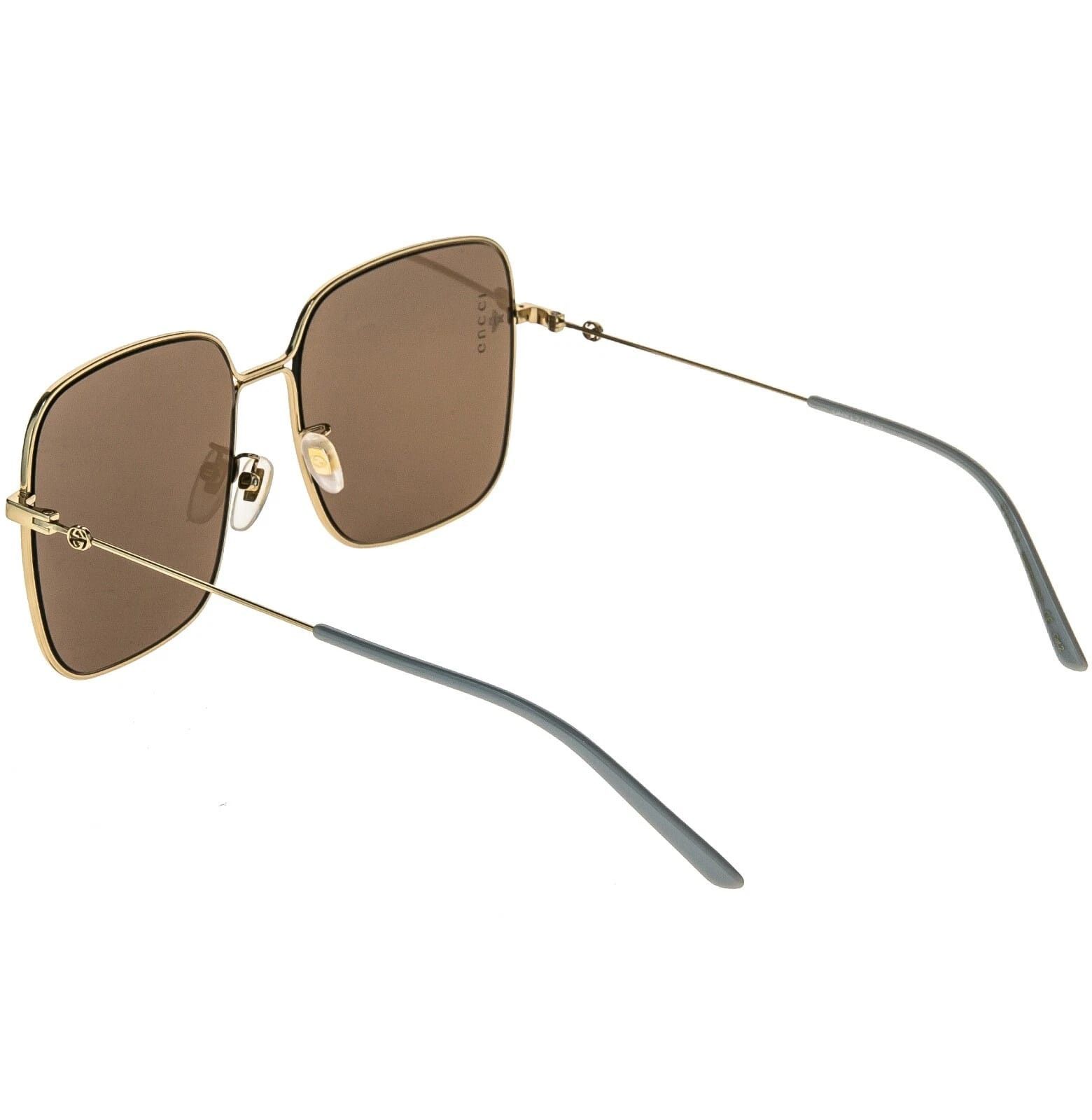 Gucci GUCCI GG0443S 0443 Gold Brown Square Aviator Sunglasses 002 Size ONE SIZE - 8 Thumbnail