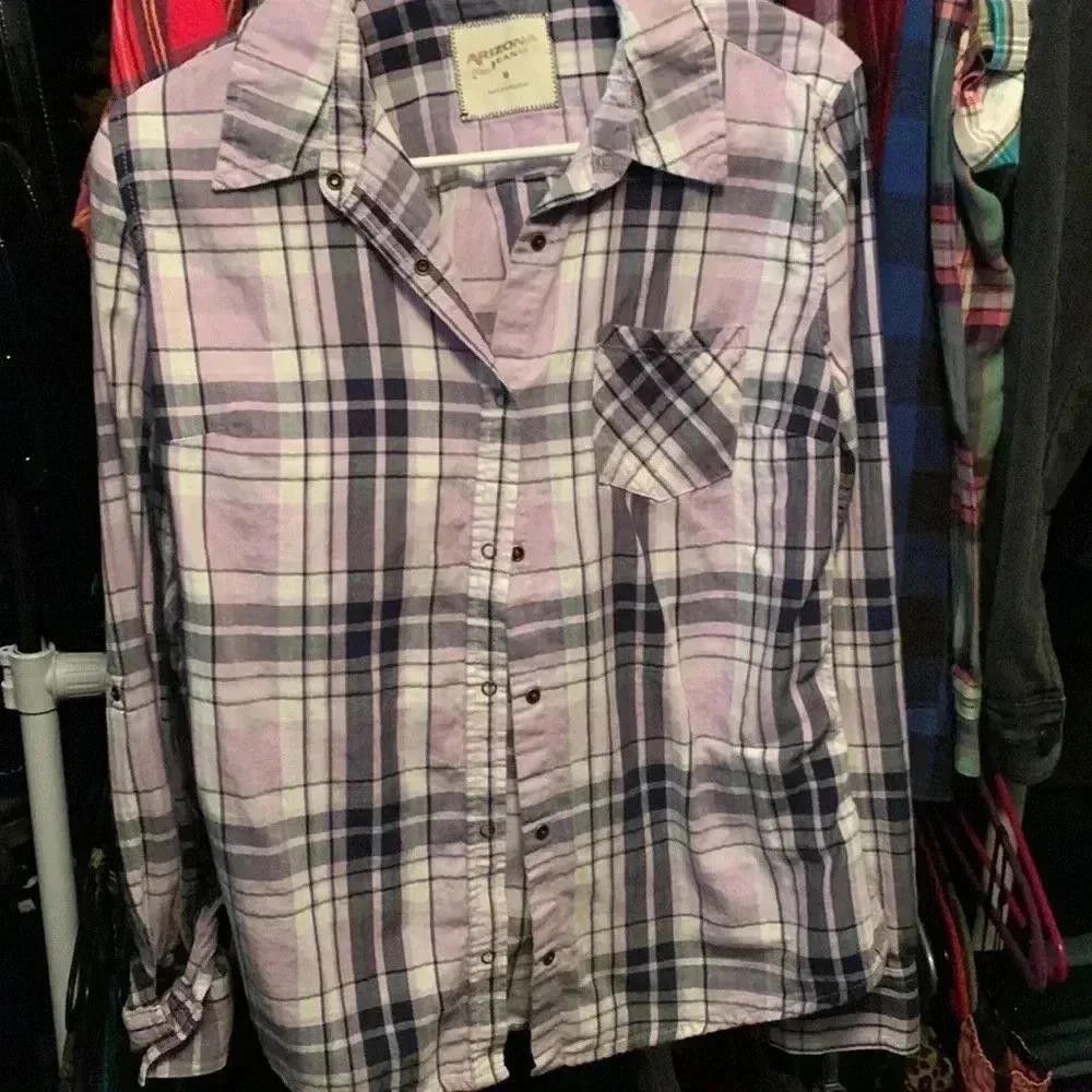 Designer Arizona Jean Co. Plaid Button-Up Shirt - Size M Size M / US 6-8 / IT 42-44 - 1 Thumbnail