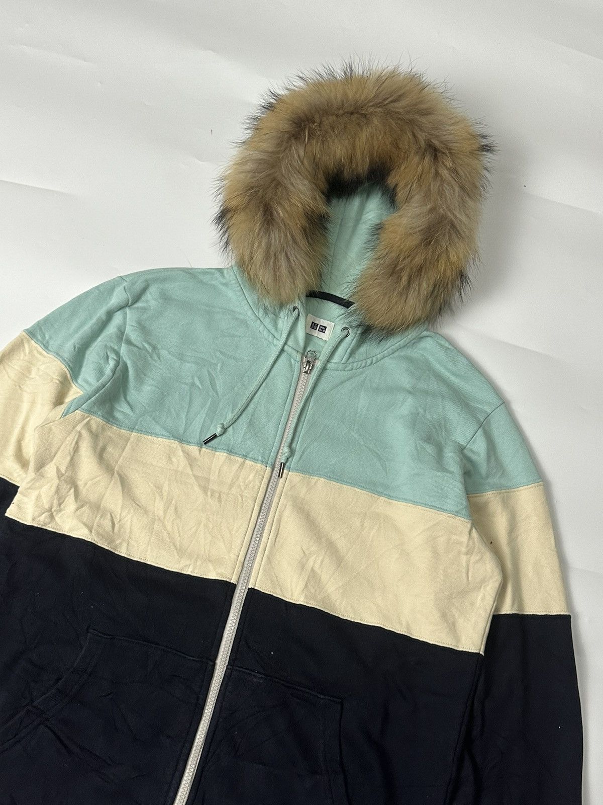 Beauty Beast × Japanese Brand × Le Grande Bleu (L.G.B.) Fur Ziphoodie 3 Tone color Uniqlo Size US L / EU 52-54 / 3 - 1 Thumbnail