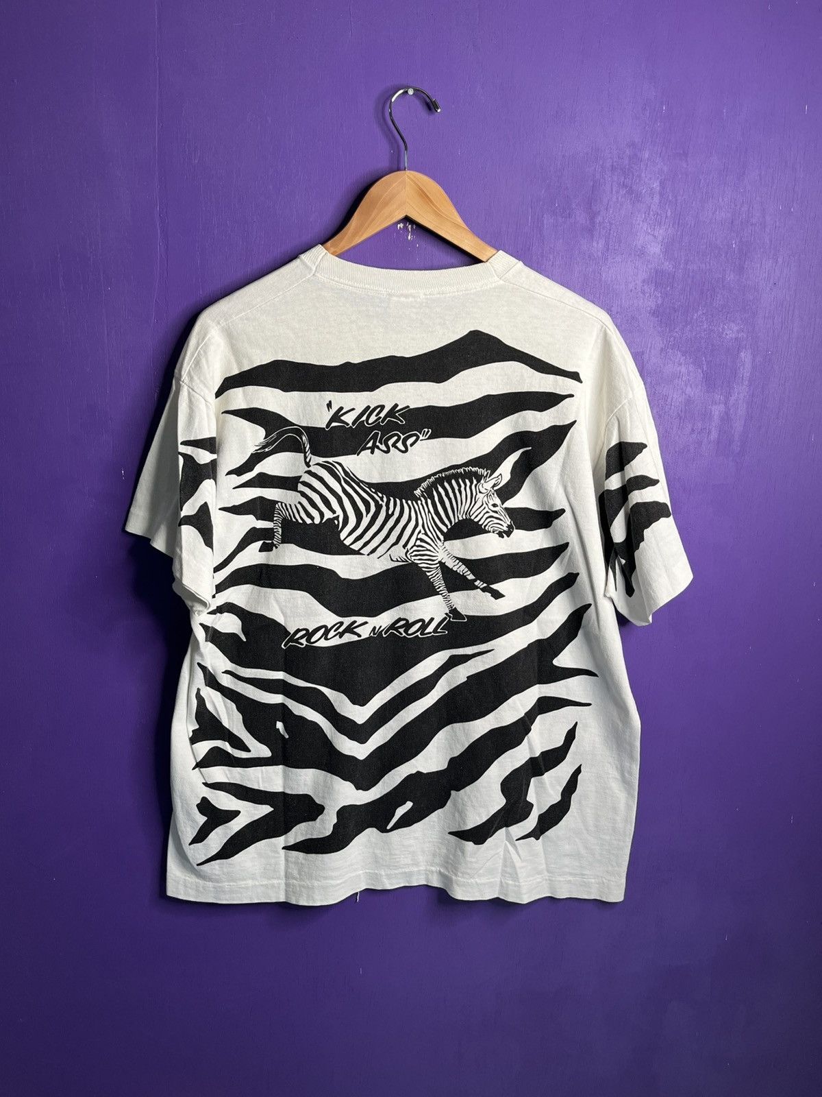 Band Tees × Vintage Vintage 1993 Ted Nugent zebra print AOP tour t-shirt Size US XL / EU 56 / 4 - 2 Thumbnail