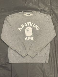 Rare Vintage A Bathing Ape BAPE Big Print Spell Out Crewneck 