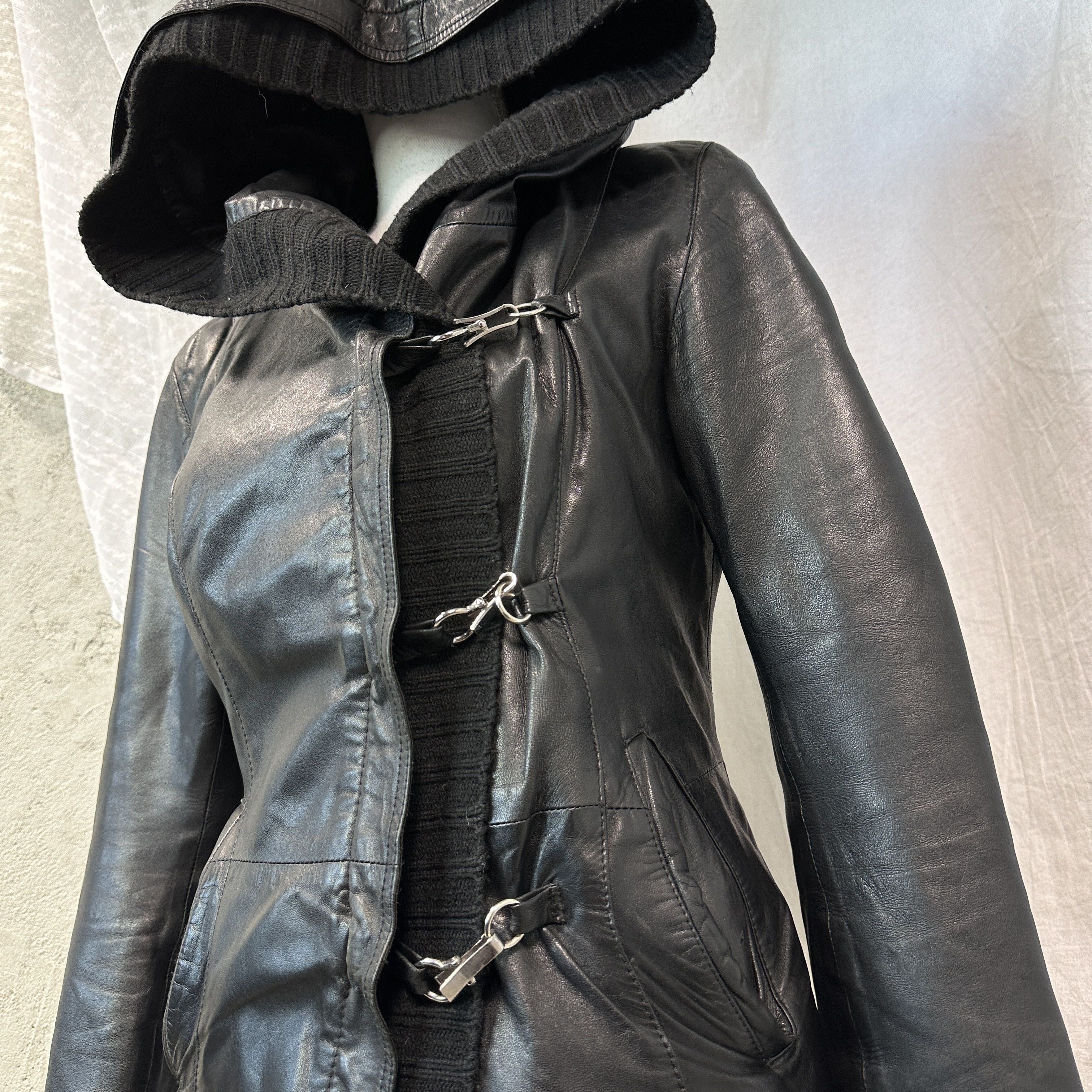 Vintage Vintage Avant Garde Grunge Leather Big Collar Jacket Y2K Size M / US 6-8 / IT 42-44 - 2 Thumbnail