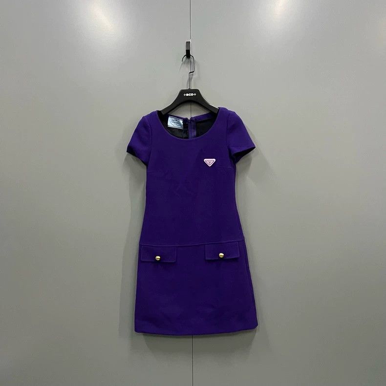 Prada Prada Purple triangle logo dress 2502-Nextarrow Size XS / US 0-2 / IT 36-38 - 1 Thumbnail