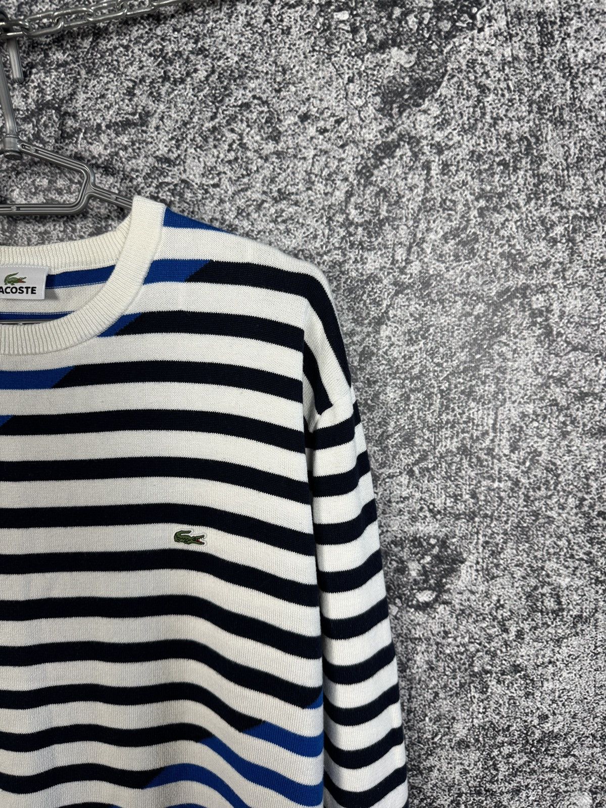 Lacoste Men’s Lacoste Crewneck Striped Sweater Pullover Size 7 (XXL) Size US XXL / EU 58 / 5 - 2 Thumbnail