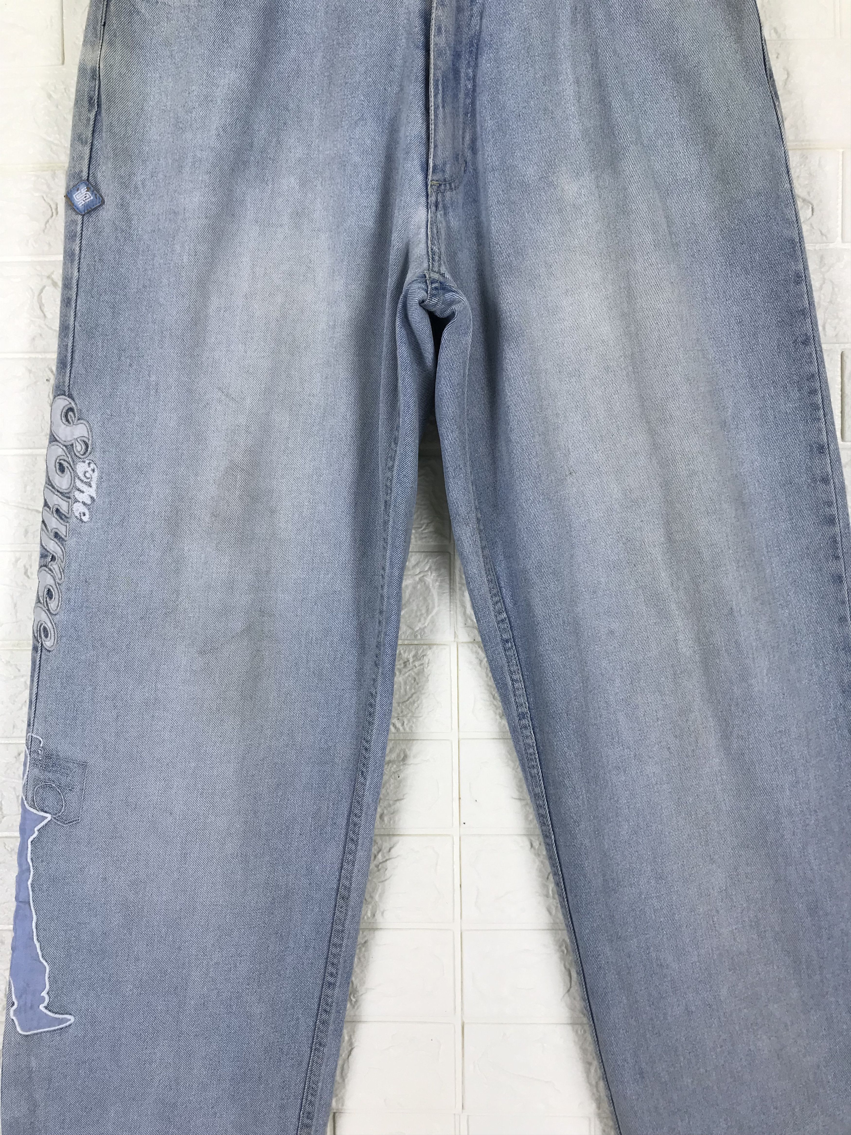 Japanese Brand Vintage Source DNM Patched Wide Baggy Jeans Size US 34 / EU 50 - 3 Thumbnail
