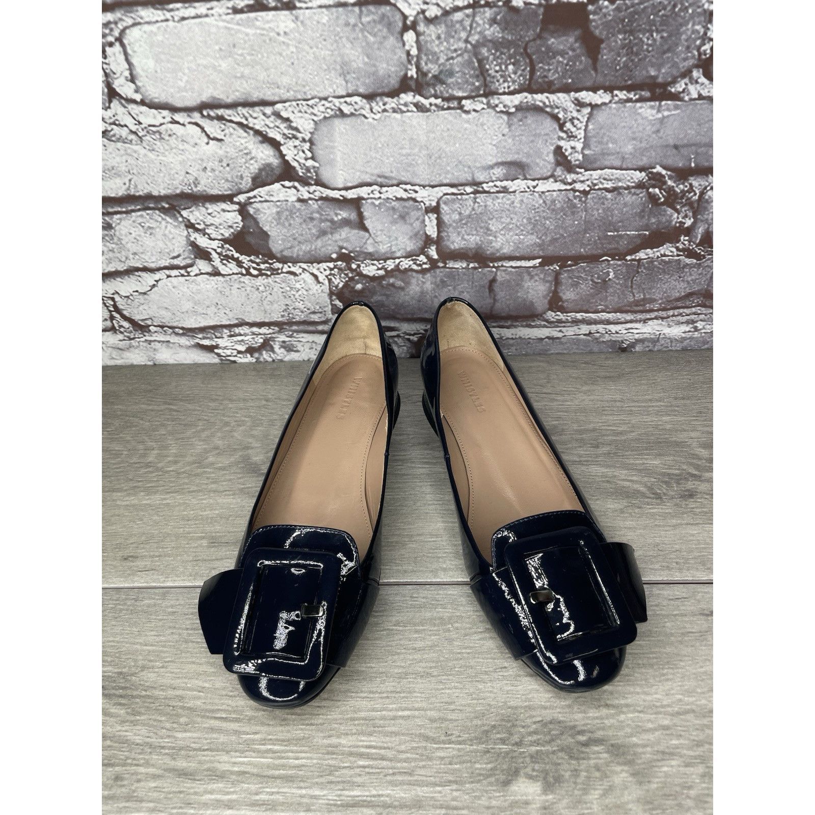 Whistles Whistles Navy Blue Patent Buckle Strap Pumps Block Heels Wo Size US 5.5 / IT 35.5 - 13 Thumbnail