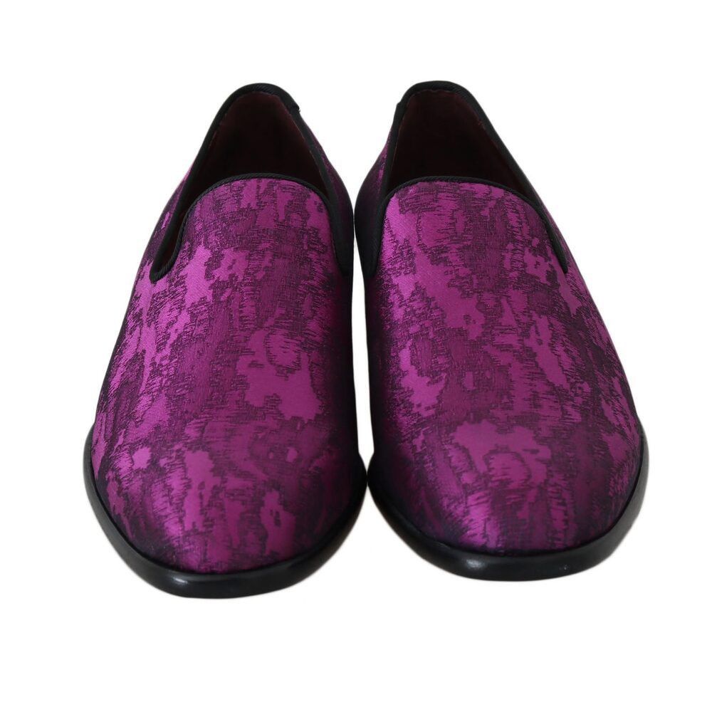 Dolce & Gabbana Dolce & Gabbana Elegant Silk-Wool Blend Loafers in Purple Size US 6 / EU 39 - 1 Thumbnail