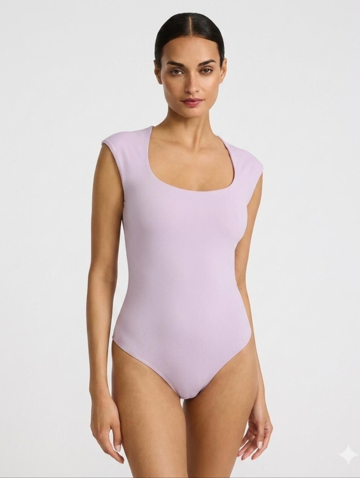 Express Body Contour High Compression Scoop Neck Cap Sleeve Bodysuit Size L / US 10 / IT 46 - 1 Thumbnail