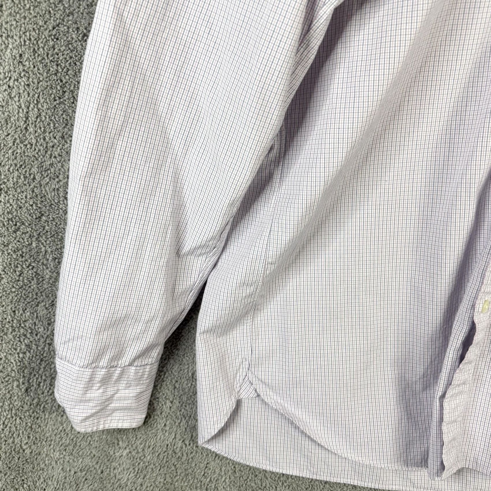 J.Crew J.Crew Shirt Mens XL 17.5 Purple Check Cotton Button Front Dress Long Sleeve Size 46R - 2 Thumbnail
