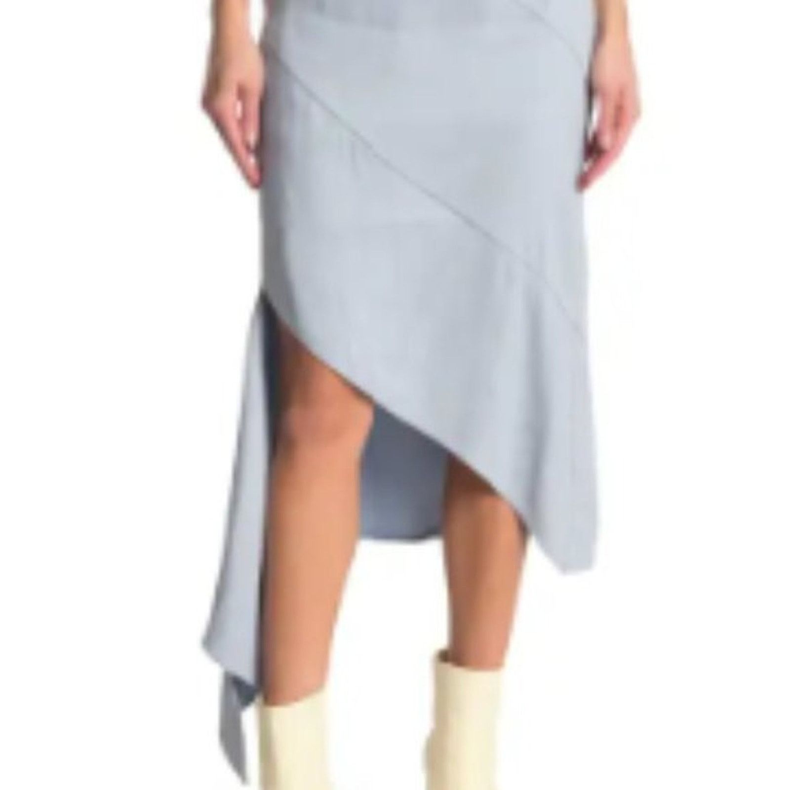 Off-White Off-White Spiral Draping Slit Skirt Baby Blue size 6 Size 28" / US 6 / IT 42 - 3 Thumbnail