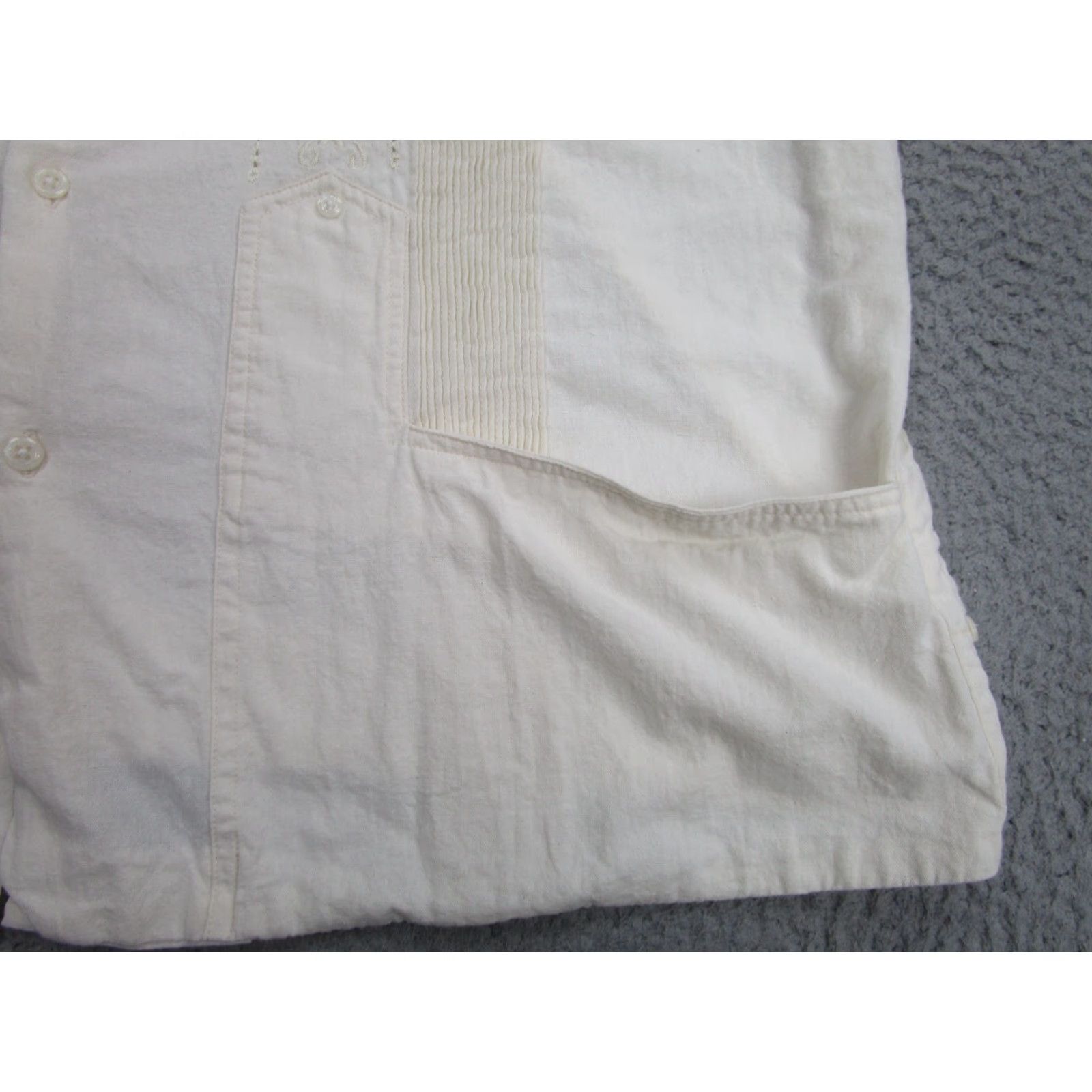 Vintage VINTAGE Olveritas Shirt 2XL Ivory Cream White Cuban Rockabilly Mexico Beach Classic Mens Size US XXL / EU 58 / 5 - 6 Thumbnail