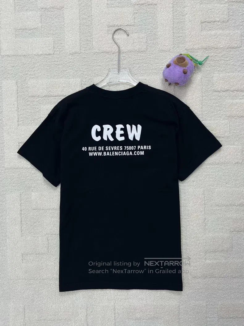 Balenciaga Balenciaga Black Crew Letter Logo Short Sleeve T-Shirt Size US XS / EU 42 / 0 - 2 Thumbnail
