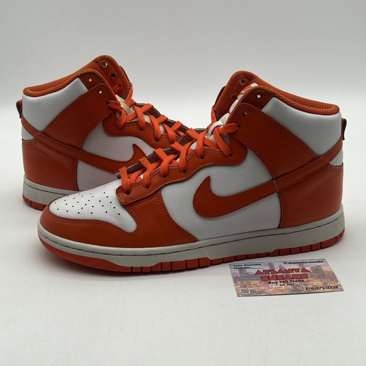 image of Nike Dunk High Syracuse Shoes in White, Men's (Size 10)