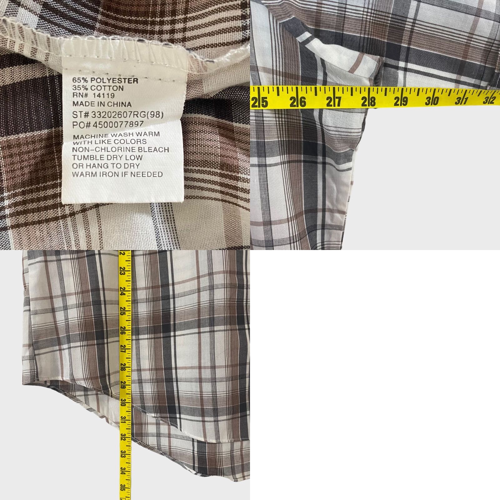 Vintage VINTAGE Ely Cattleman Western Pearl Snap Shirt Brown White Plaid Shirt Mens 2XL Short Sleeve Button-Up Pockets Western Casual Workwear Mens Size US XXL / EU 58 / 5 - 8 Thumbnail