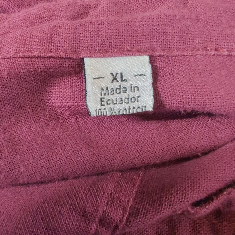 Scully Scully sz XL Burgundy Long Sleeve Western Collarless Shirt Size US XL / EU 56 / 4 - 4 Thumbnail